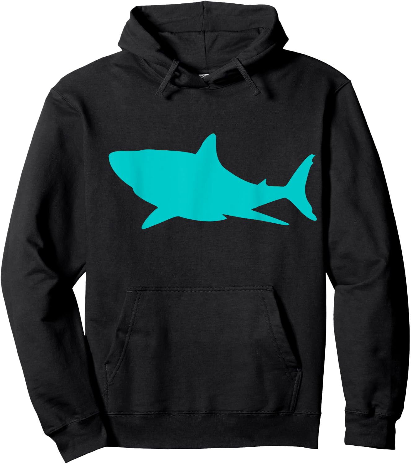 Teal Shark Lover Marine Graphic Hoodie - Hoodie | Black