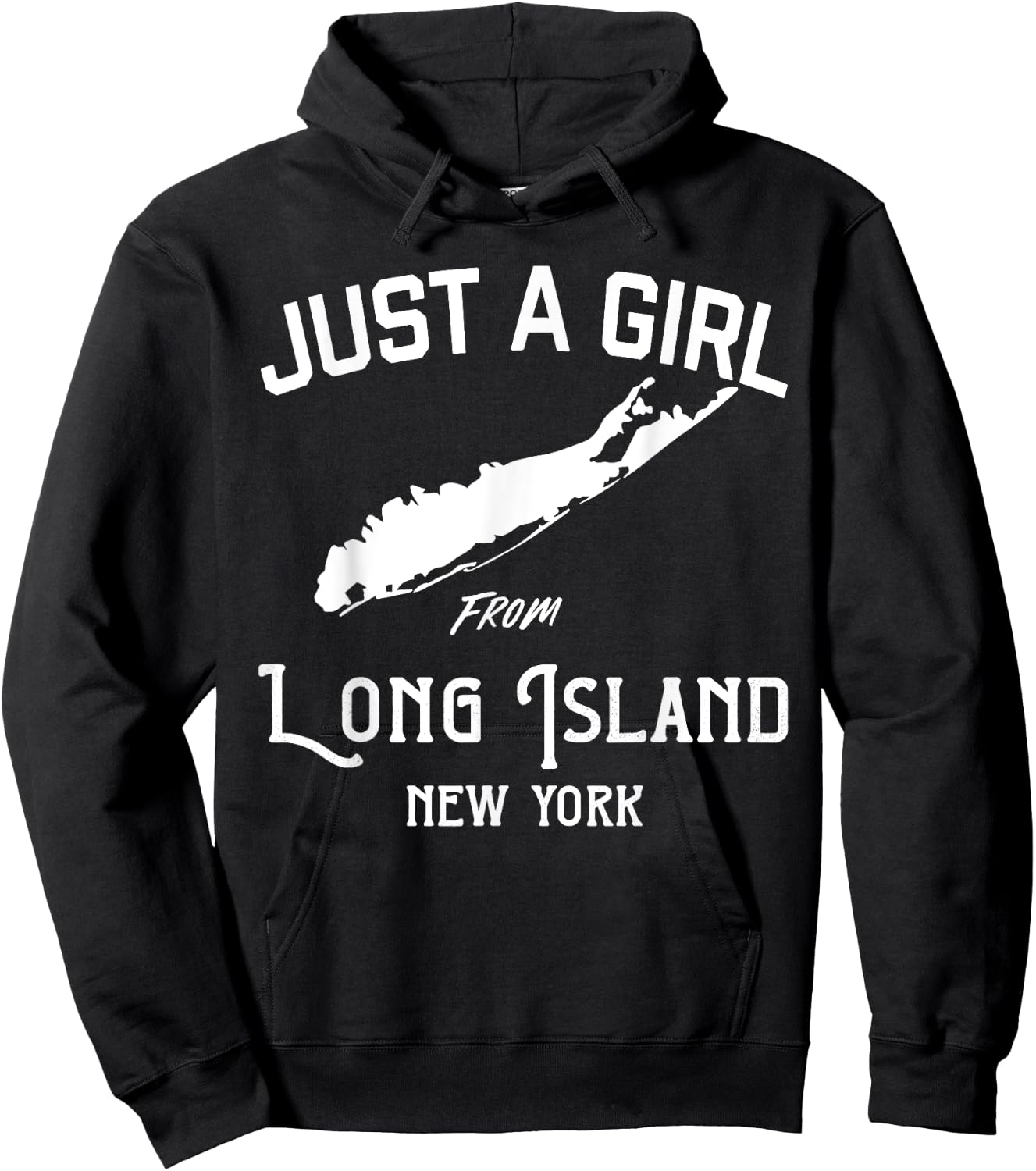 Long Island New York Souvenir , Girl, Wife Map Hoodie - Hoodie | Black