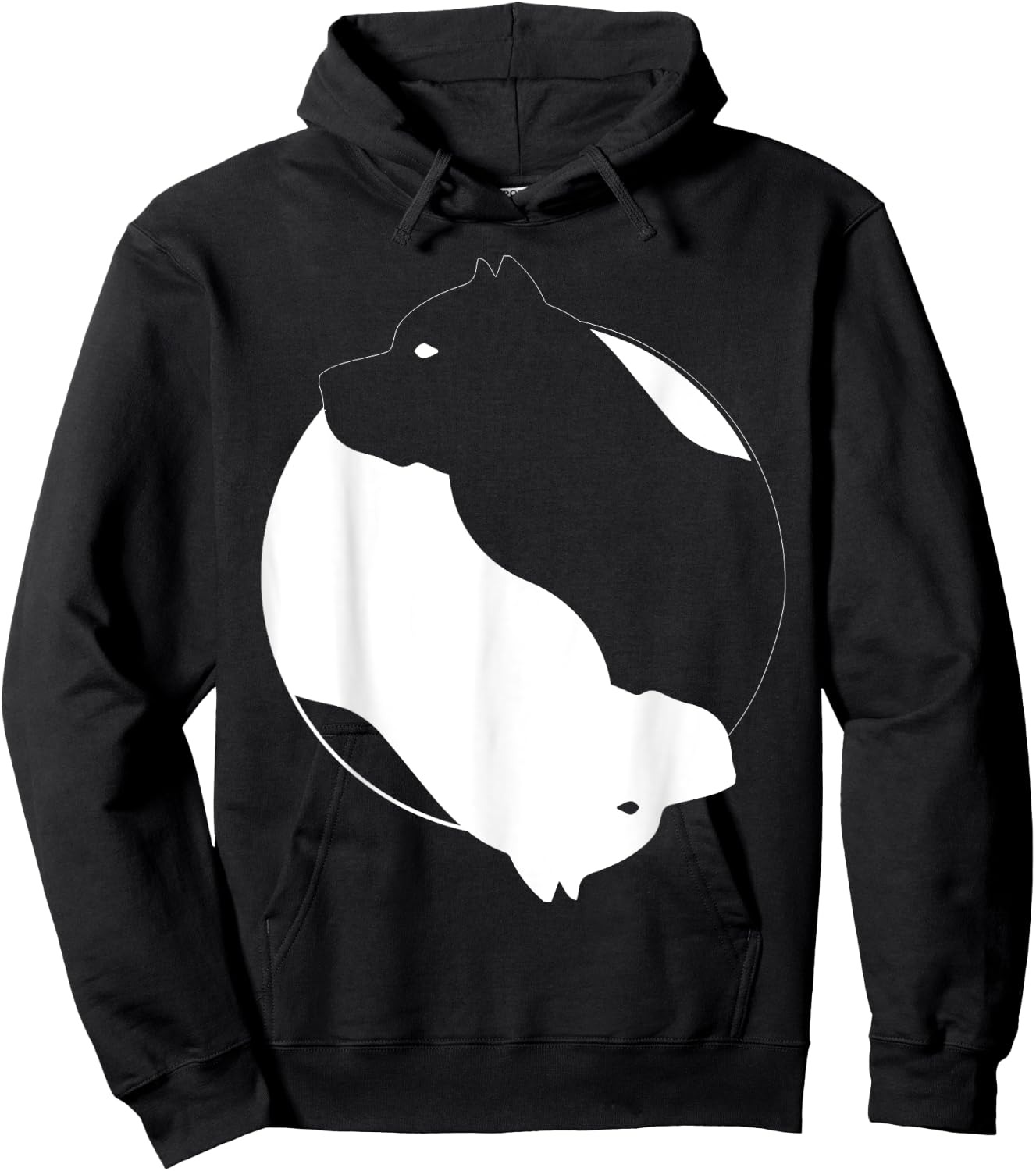 Yin Yang Pitbull Funny Pittie Symbol Zen Meditation Hoodie - Hoodie | Black