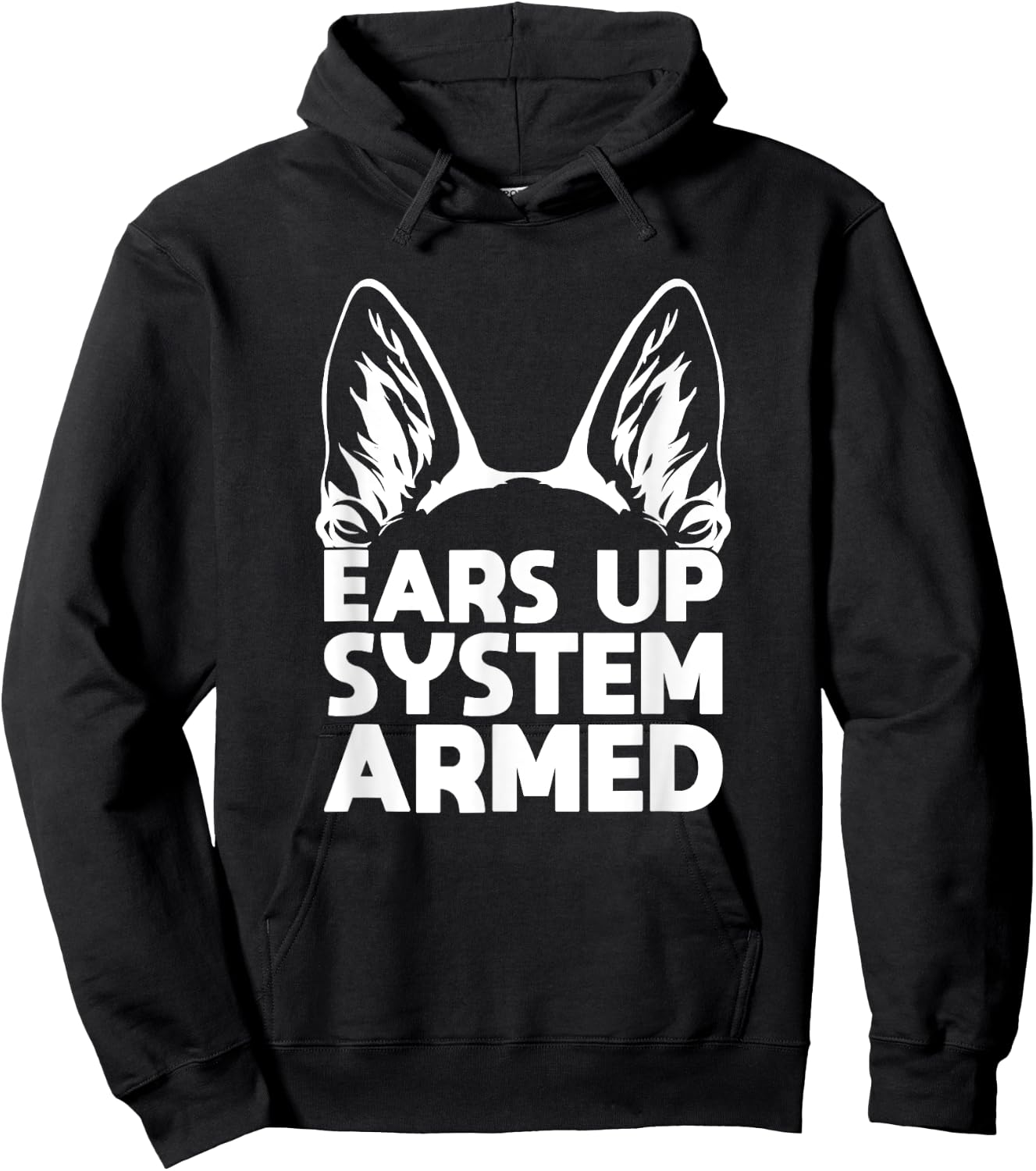 Ears Up System Armed German Shepherd Hoodie - Hoodie | Black