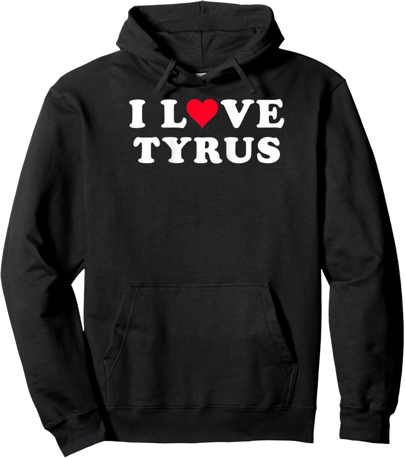 I Love Tyrus Matching Girlfriend & Boyfriend Tyrus Name Raglan Baseball Hoodie - Hoodie | Black