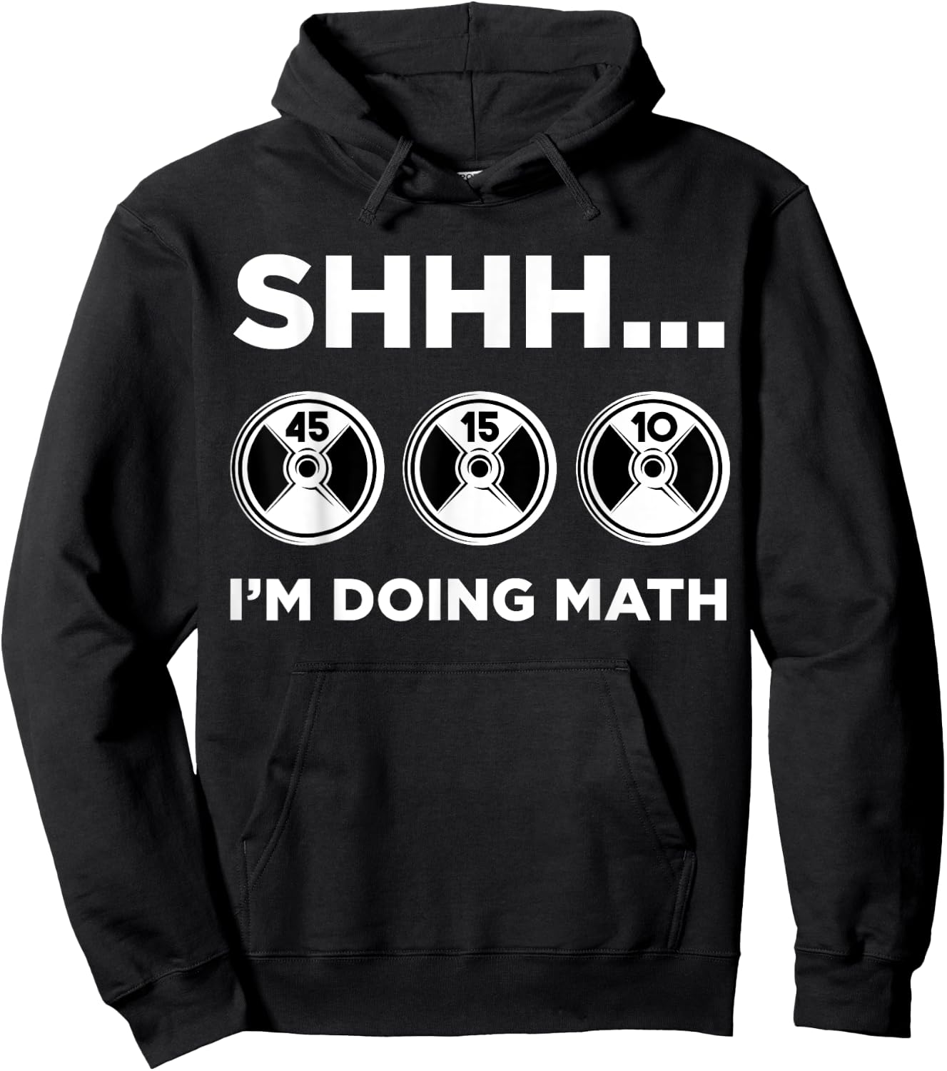 Shhh I'm Doing Math Gym Fitness Math Funny Weightlifting Hoodie - Hoodie | Black