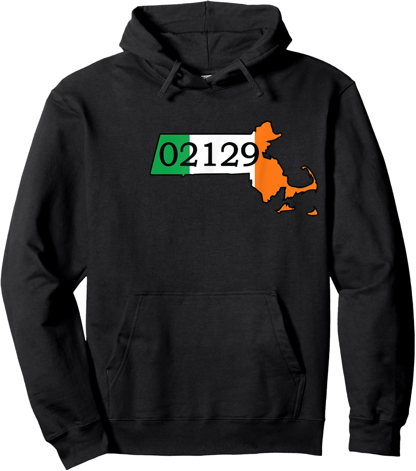 Charlestown 02129 Irish Flag Hoodie - Hoodie | Black