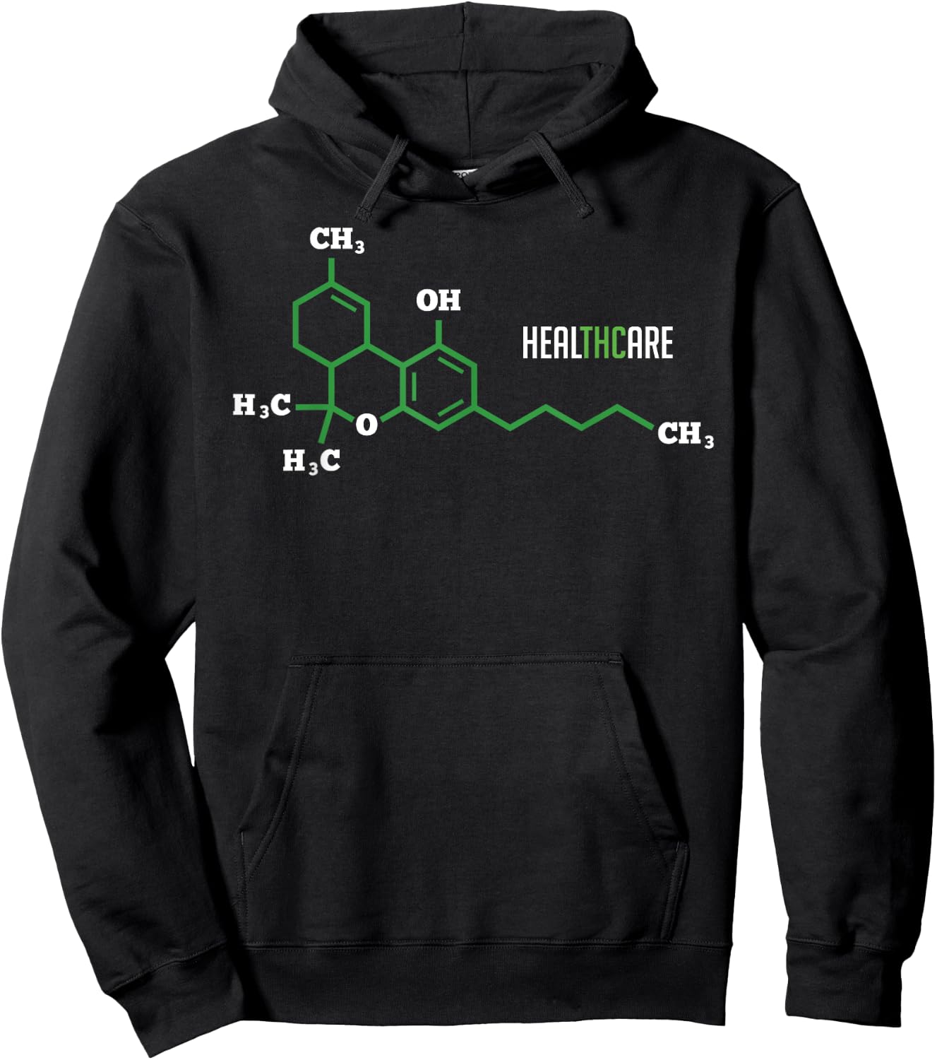 Cannabis Healthcare 420 weed Molecule THC Marijuana Pot Gift Hoodie - Hoodie | Black