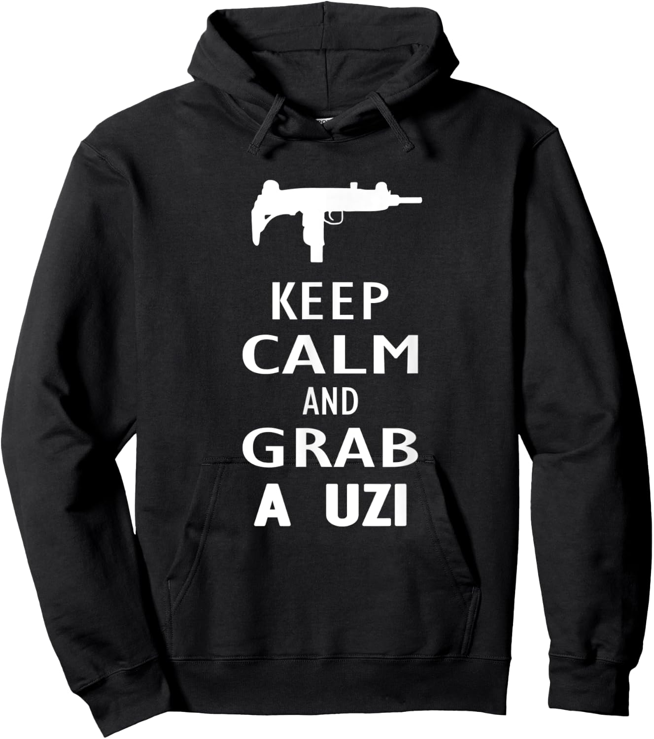 Keep Calm and grab a UZI Submachine Gun Shooter Hoodie - Hoodie | Black
