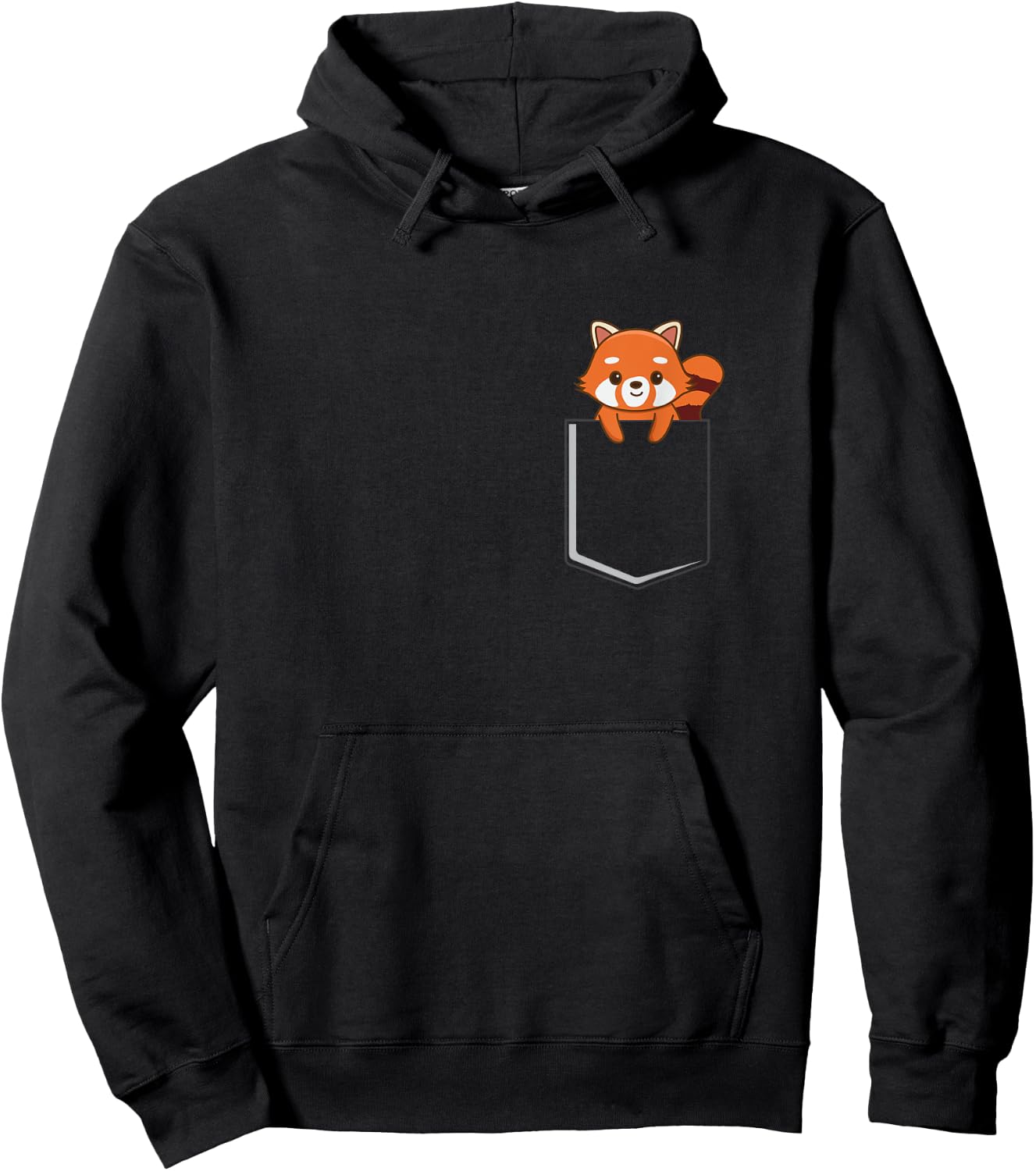 Red Panda In A Pocket Cute Love Red Panda Pocket Hoodie - Hoodie | Black