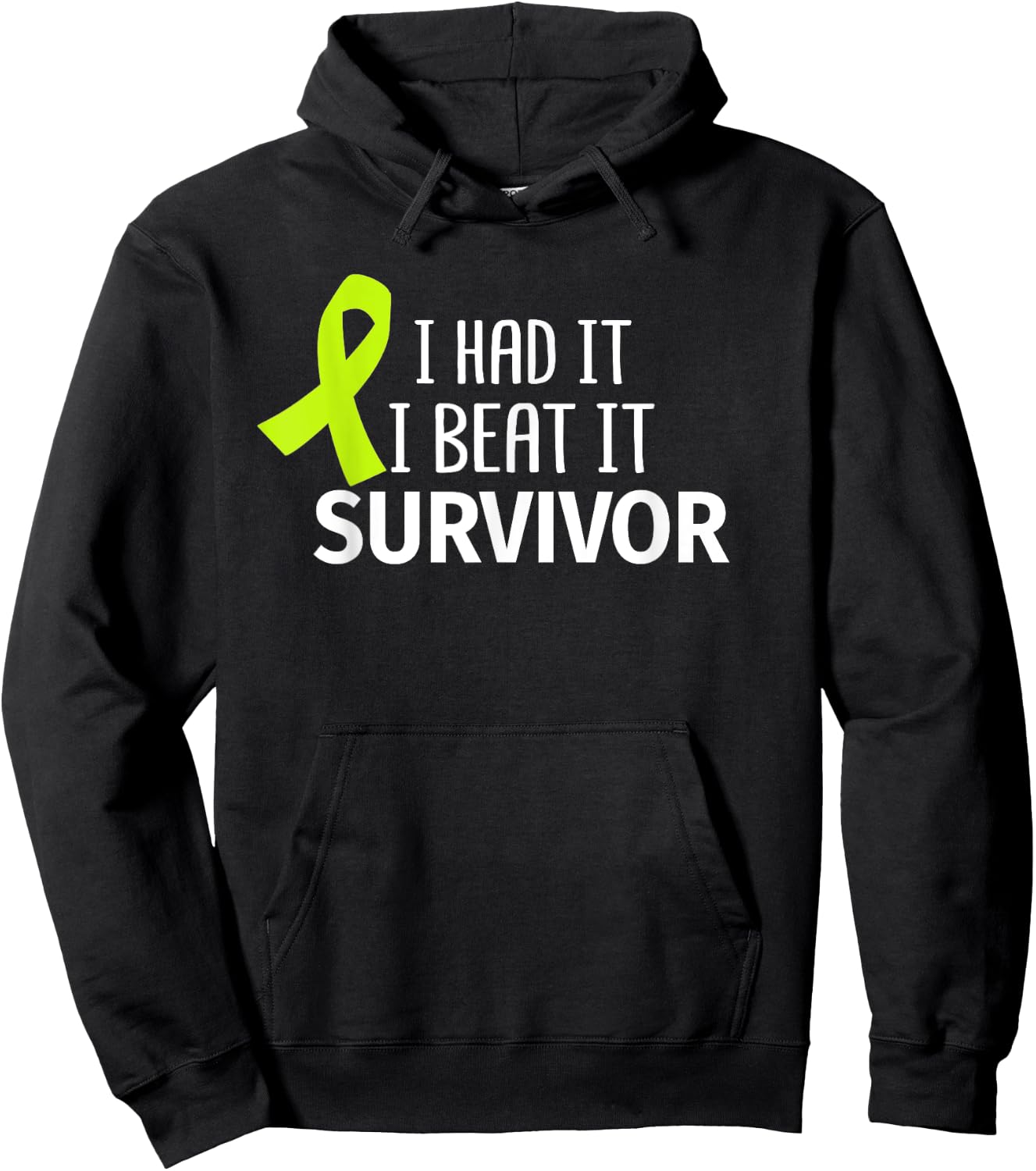 Lymphoma Cancer I Had It I Beat It Survivor Lime Ribbon Gift Hoodie - Hoodie | Black