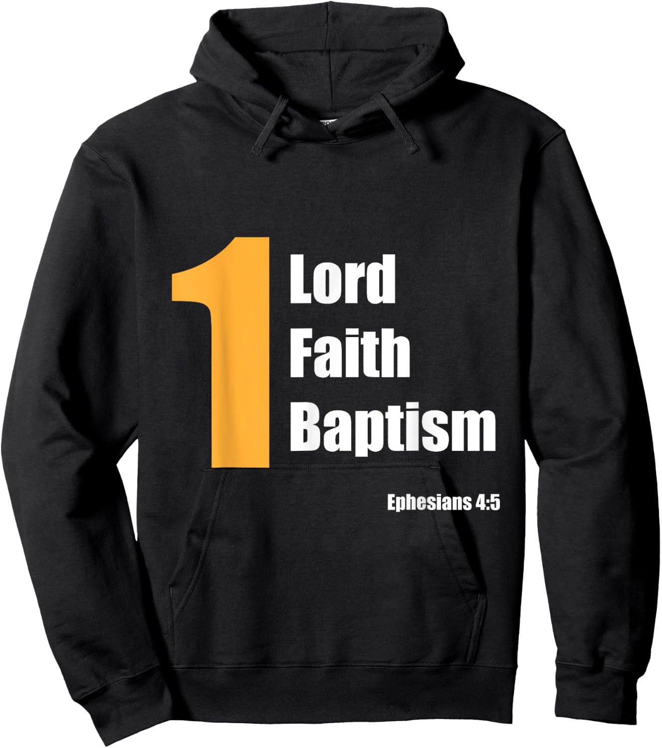 Christian Bible Verse Gift One Lord One Faith One Baptism Hoodie - Hoodie | Black