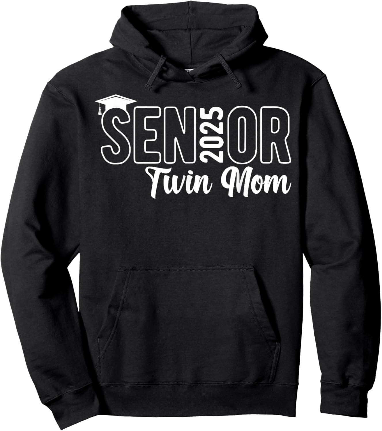 Proud Senior Twin Mom 2025 Senior 2025 Class Of 2025 Hoodie - Hoodie | Black