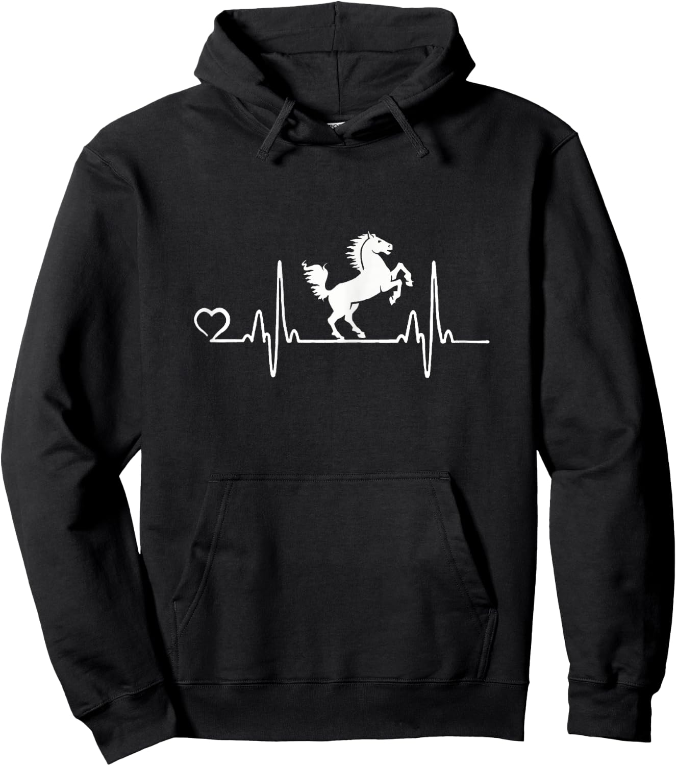 Horse Heartbeat Dressage and Girls Graphic Hoodie - Hoodie | Black