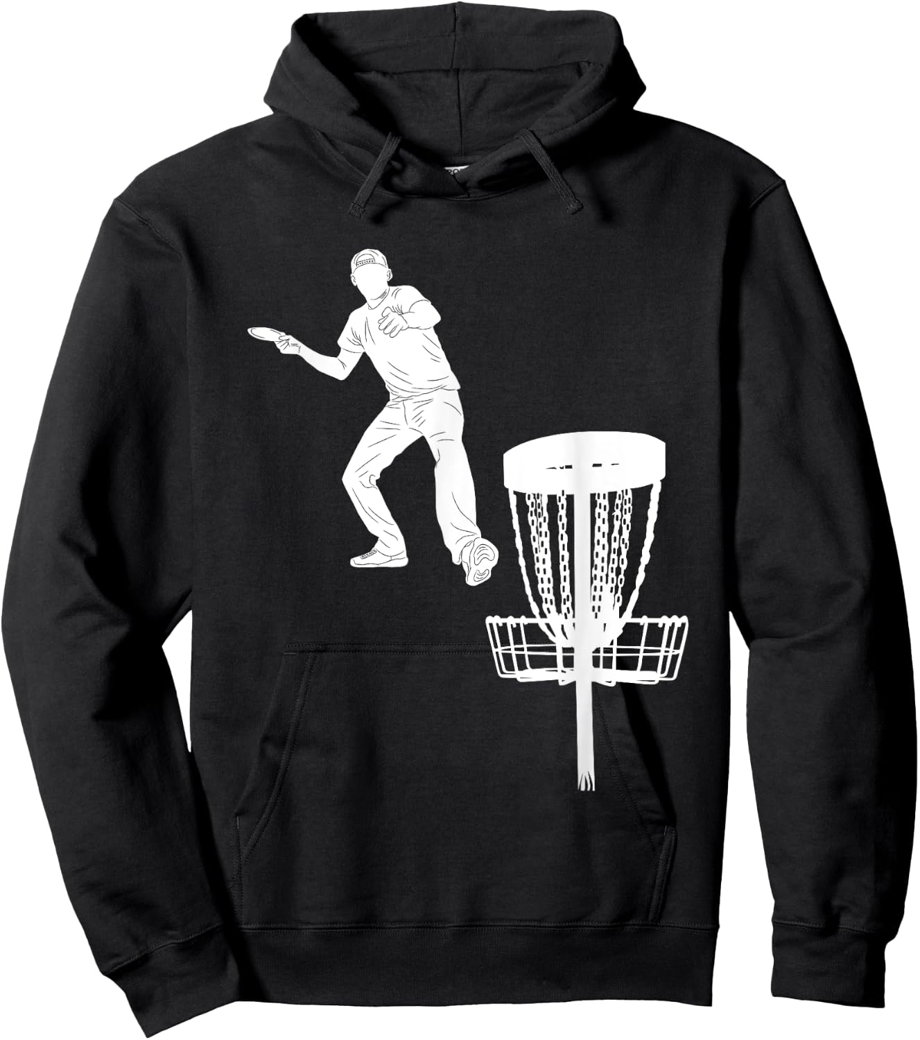Silhouette American Disc Golf Player Frolf Targeting Hoodie - Hoodie | Black
