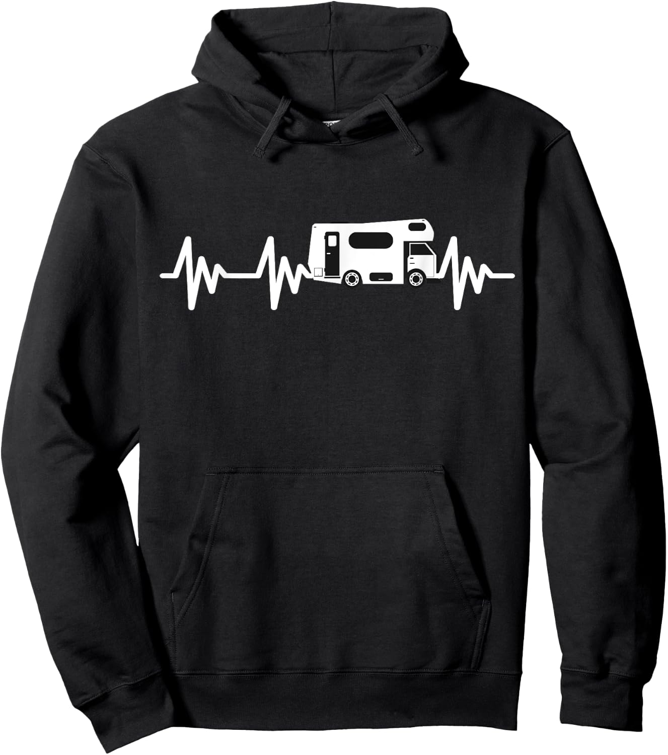 Motorhome camping camper Heartbeat motorhome Hoodie - Hoodie | Black