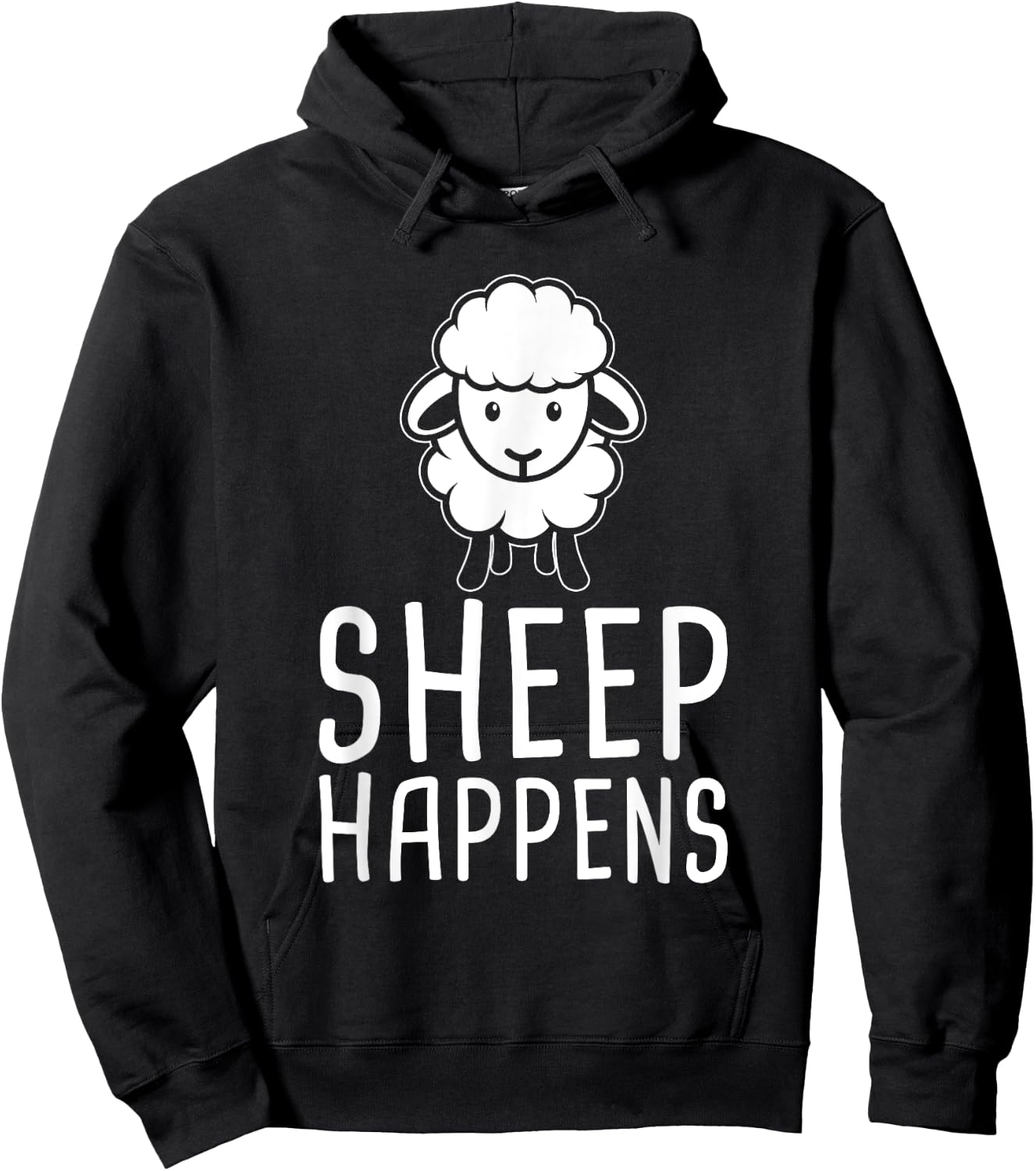 Sheep Happens Funny Farmer Sheep Lover Design Hoodie - Hoodie | Black