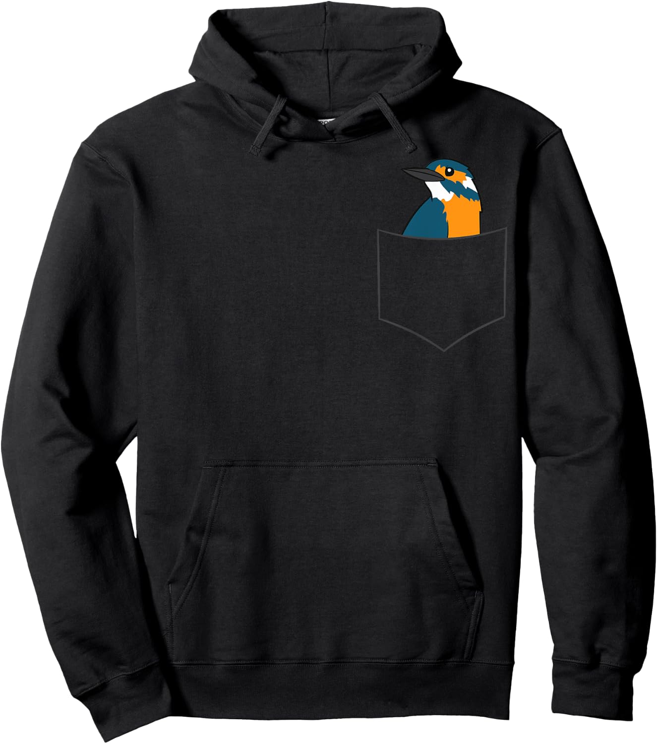 Kingfisher Bird In A Pocket Cute Pocket Kingfishers Hoodie - Hoodie | Black