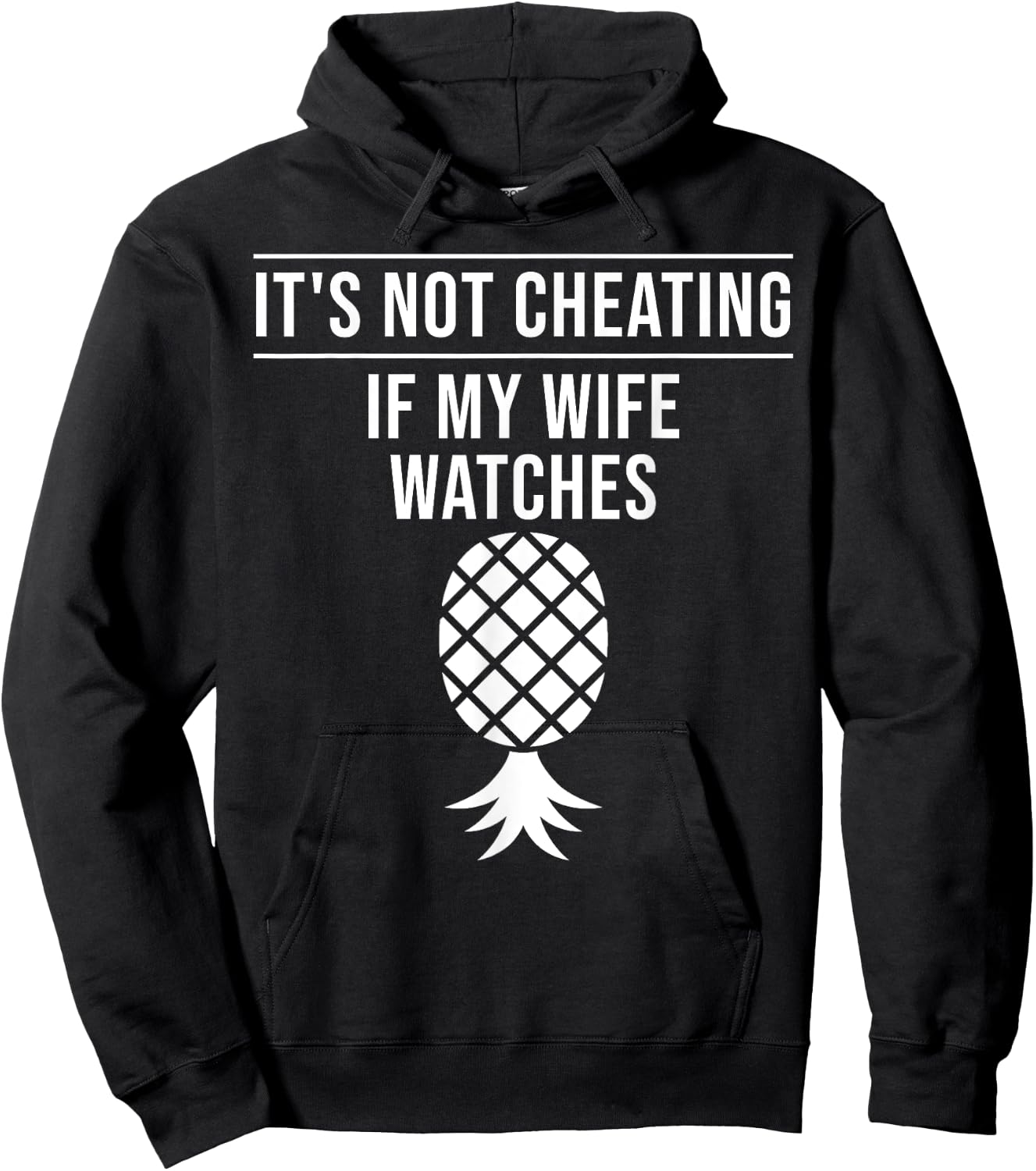Funny It's Not Cheating If My Wife Watches Gift Men Husbands Hoodie - Hoodie | Black