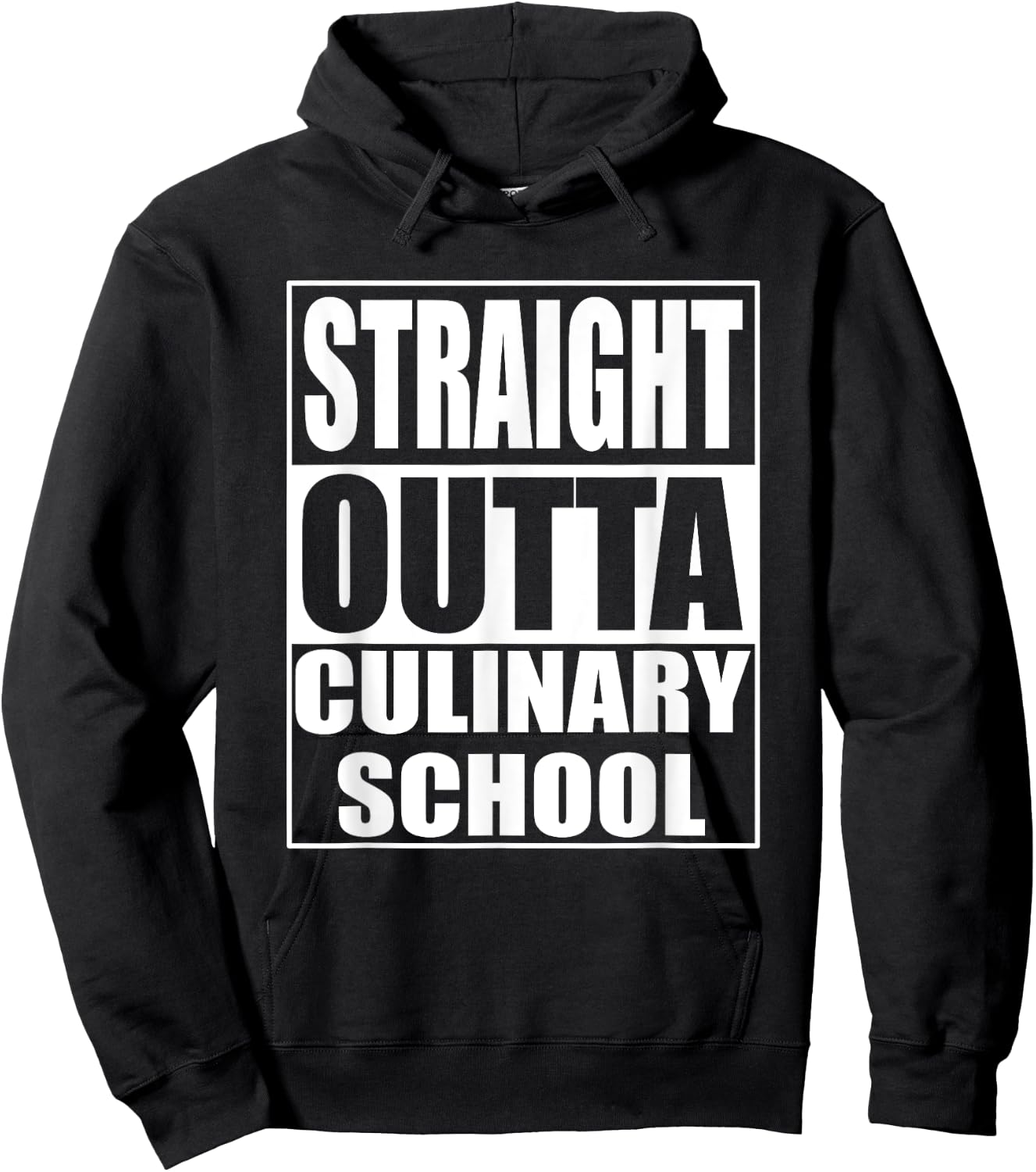 Funny Straight Outta Culinary School Graduation Gift Hoodie - Hoodie | Black