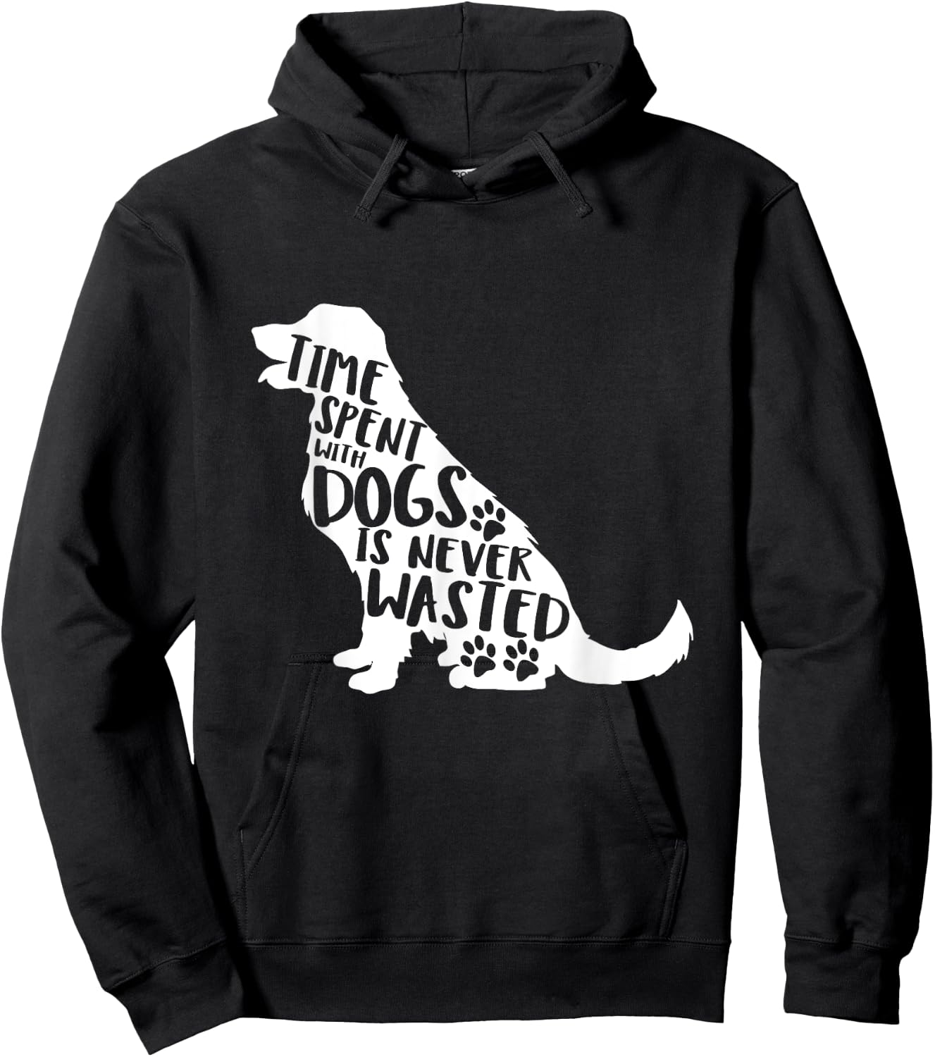 Time Spent With Dogs Is Never Wasted Hoodie - Hoodie | Black