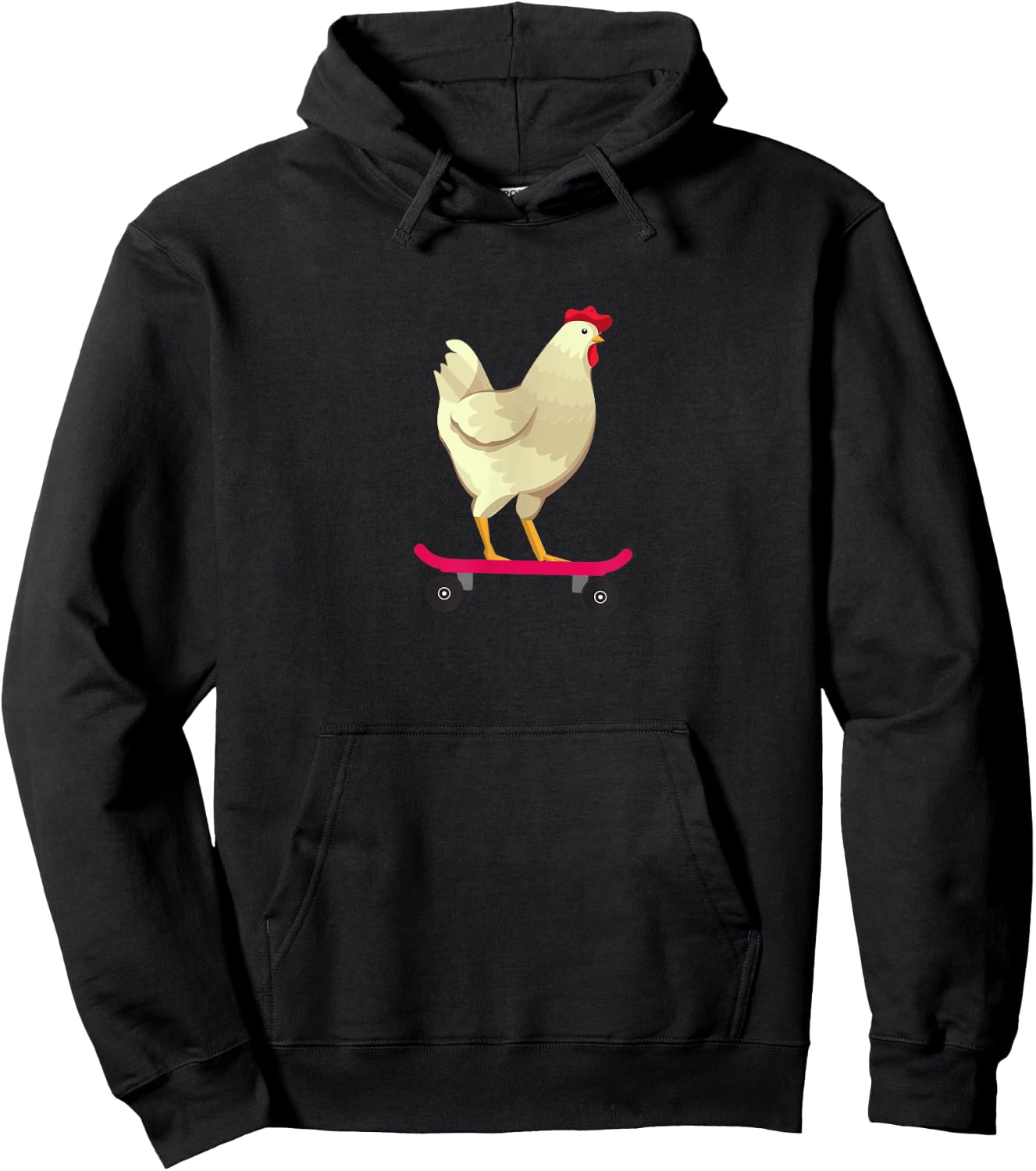 Funny Cute Skateboarding Chicken Animal Gift Hoodie - Hoodie | Black