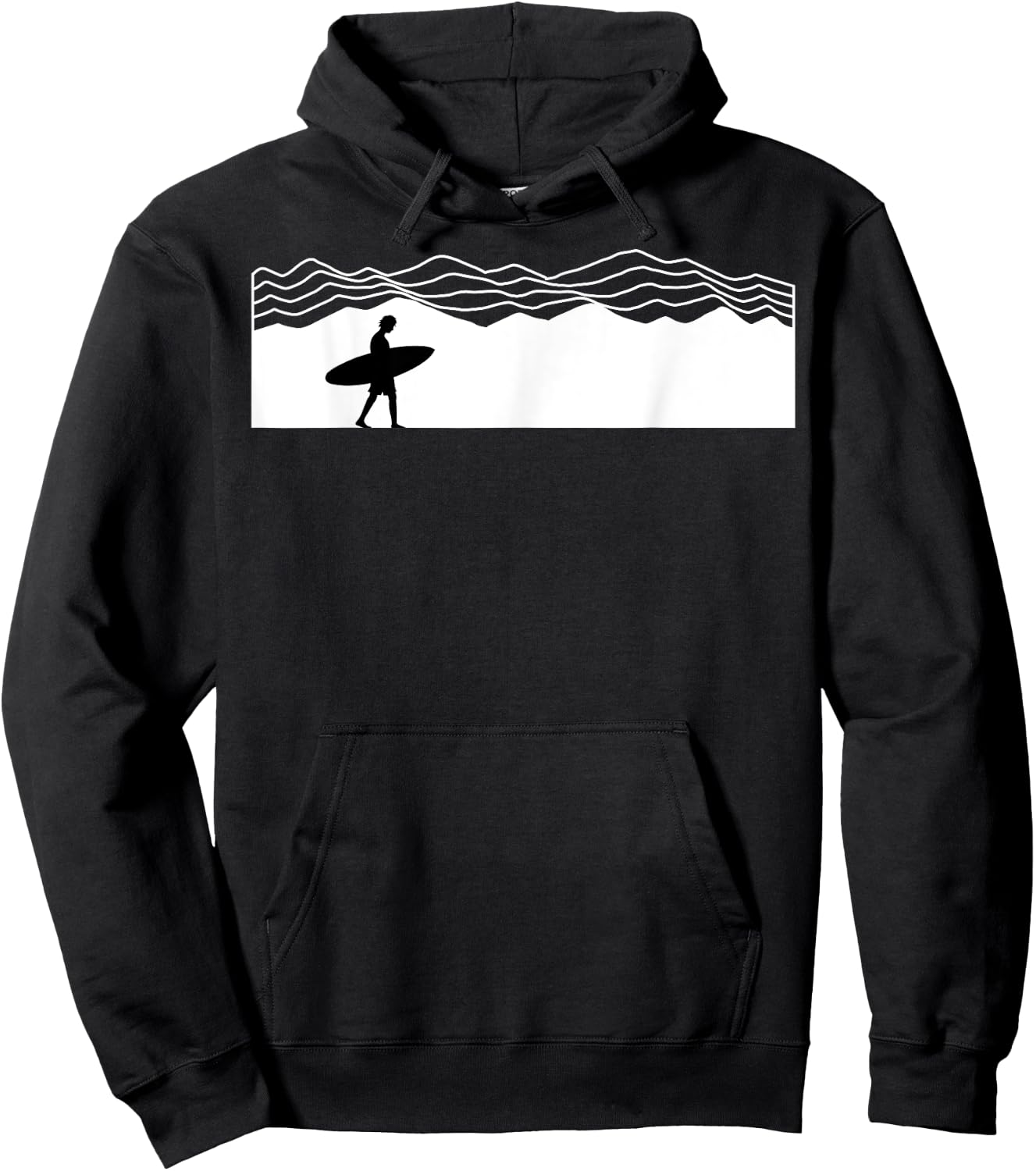 Surfer Boarding Beach Surfboard Summer Wave SurfBoarder Women Kids Hoodie - Hoodie | Black