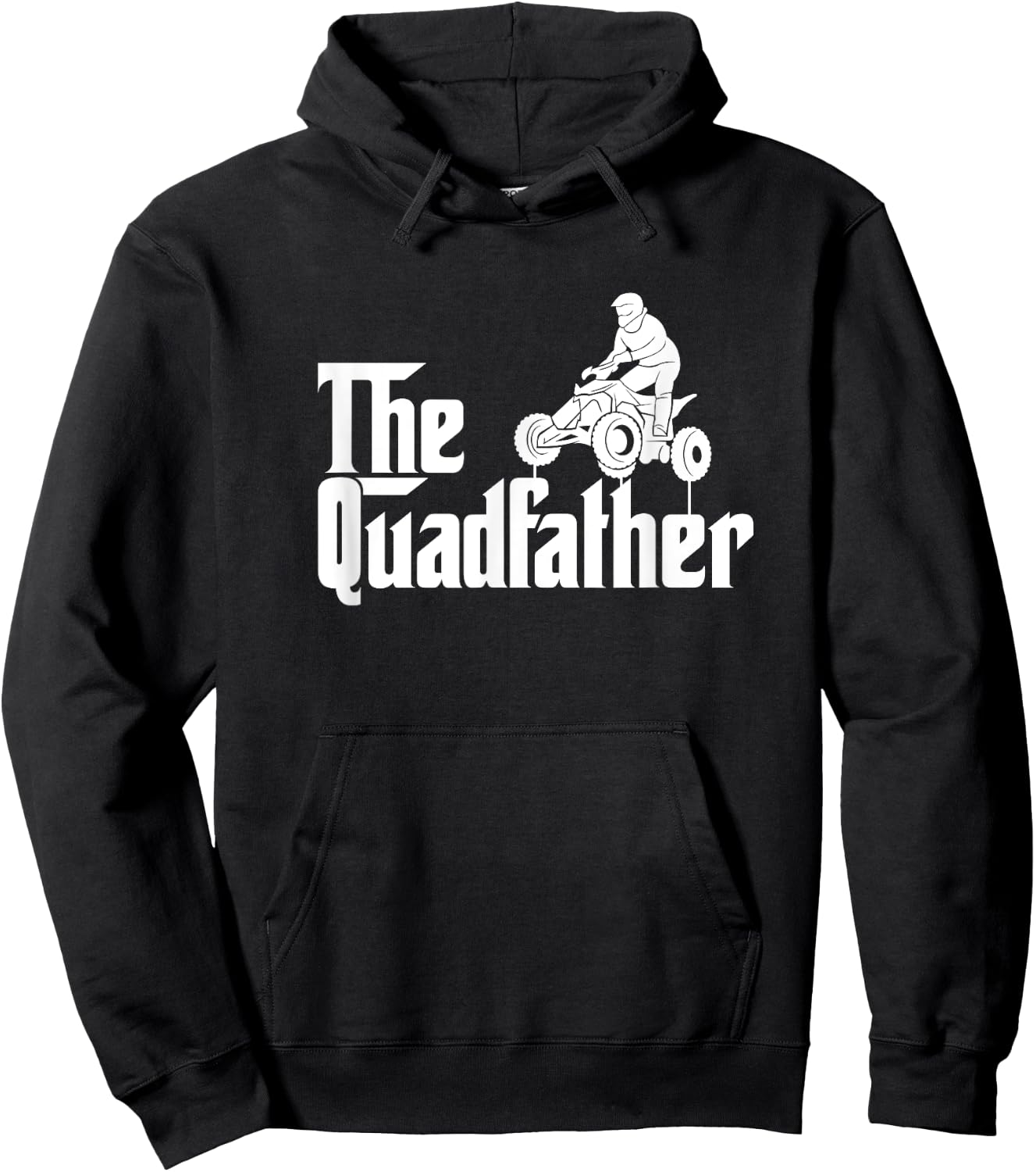 The Quadfather Funny ATV Quad Bike Dad Daddy Father's Day Hoodie - Hoodie | Black