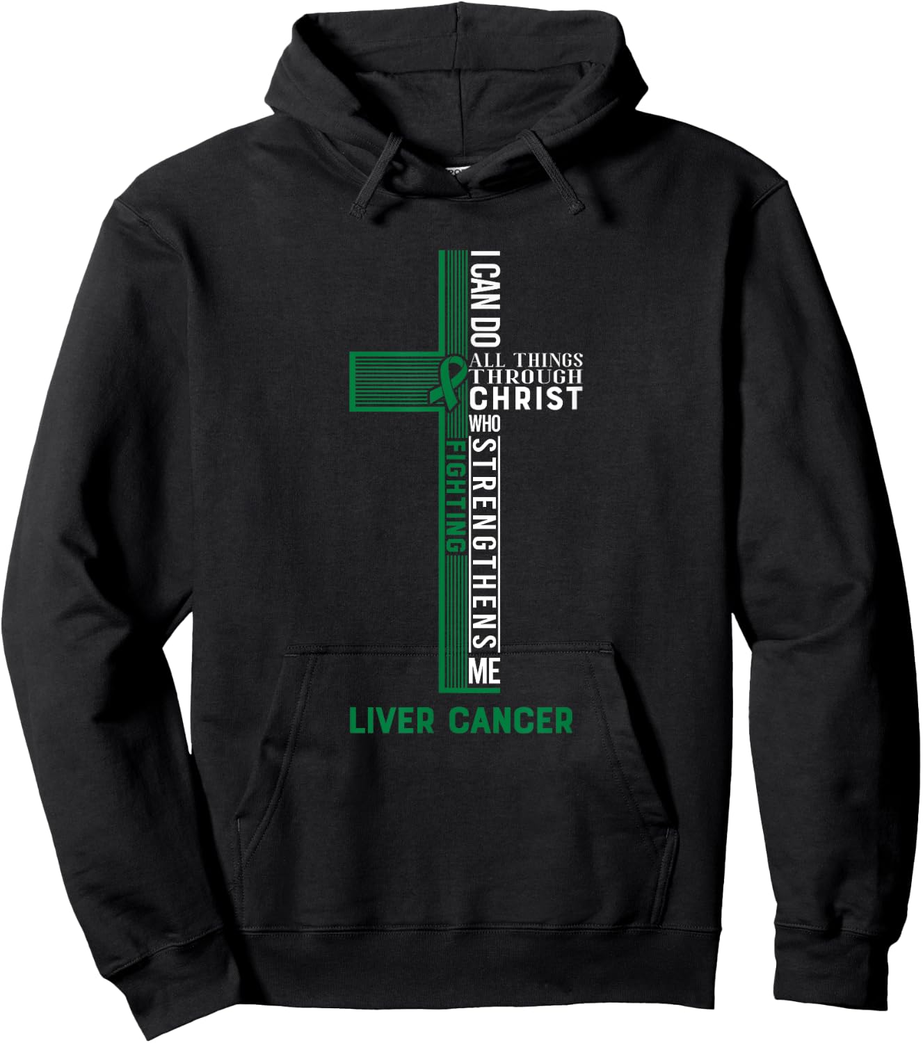 Liver Cancer Fight Cancer Ribbon Hoodie - Hoodie | Black