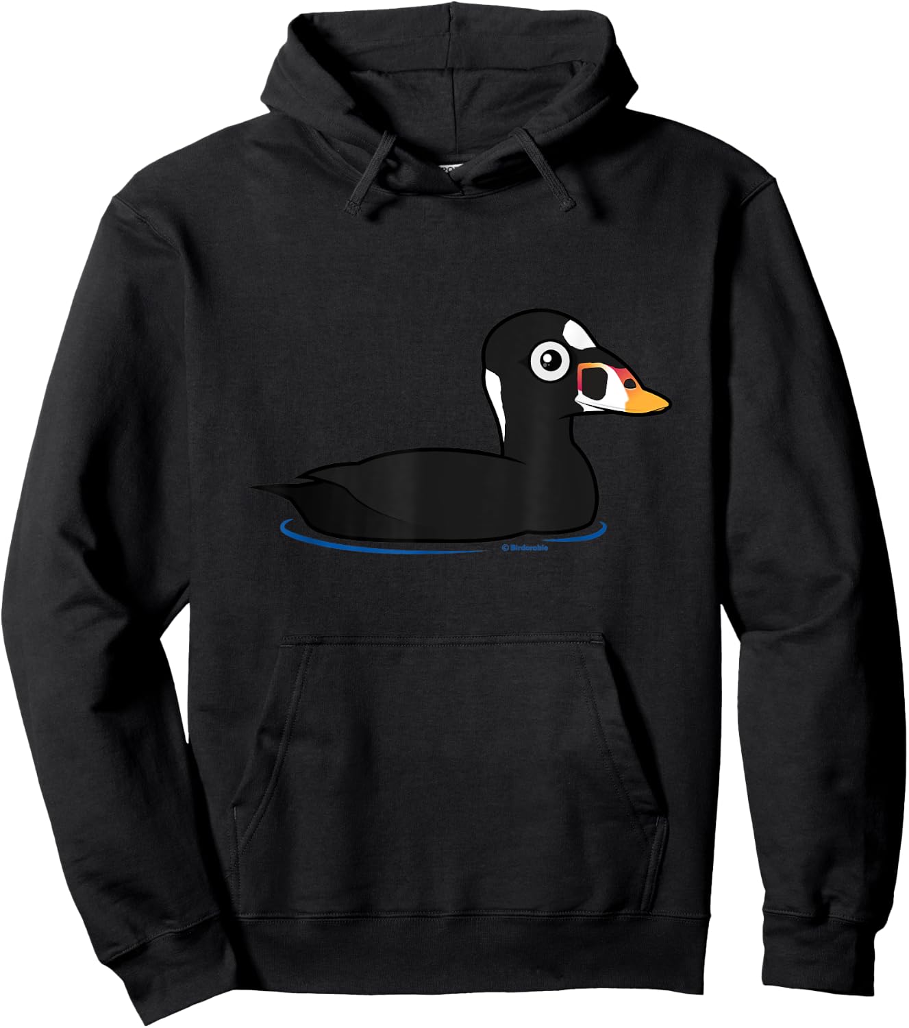 Cute Cartoon Surf Scoter Sea Duck Birder Bird Lover Gift Hoodie - Hoodie | Black