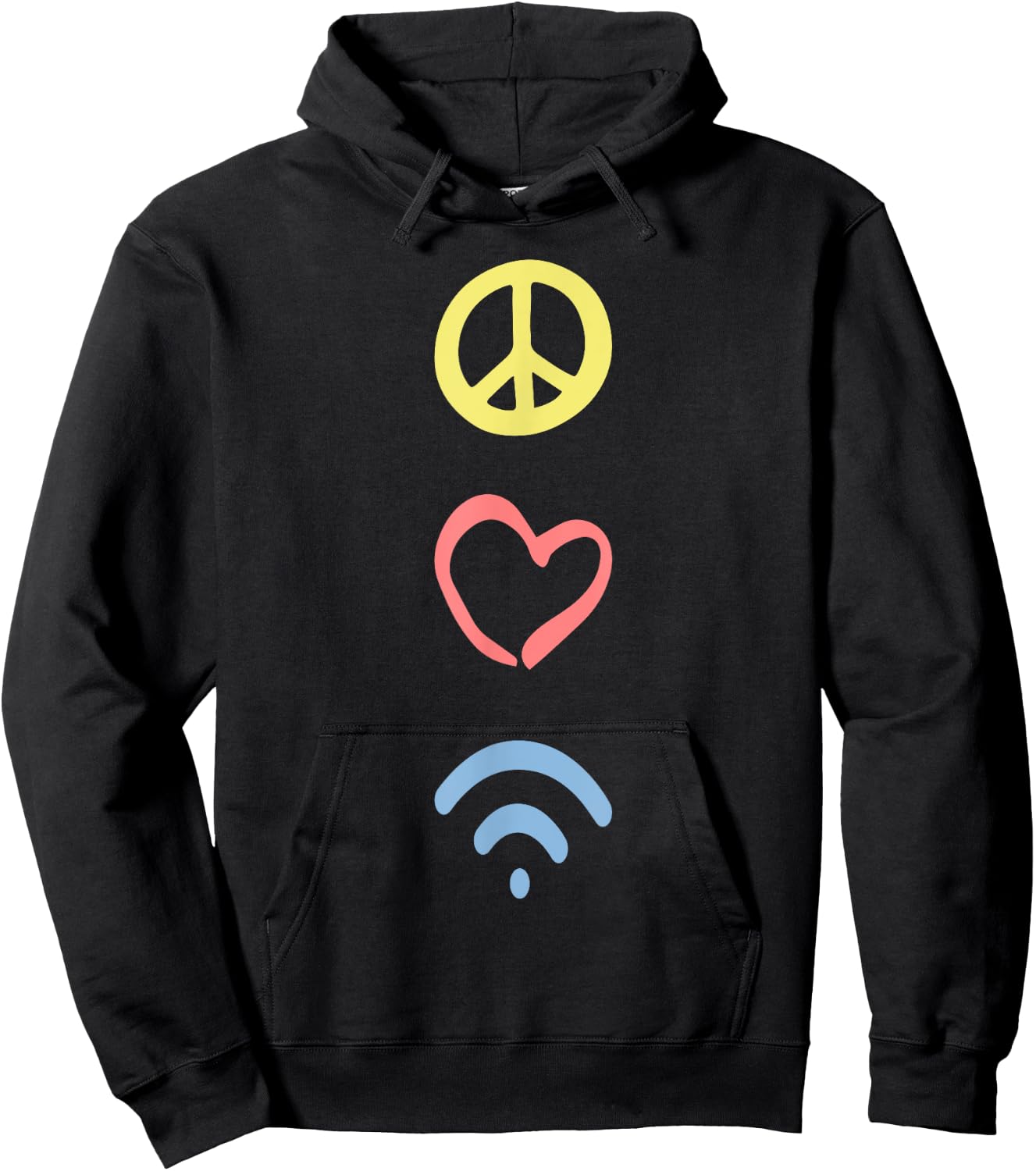 Peace Love Wifi Positivity Hoodie - Hoodie | Black
