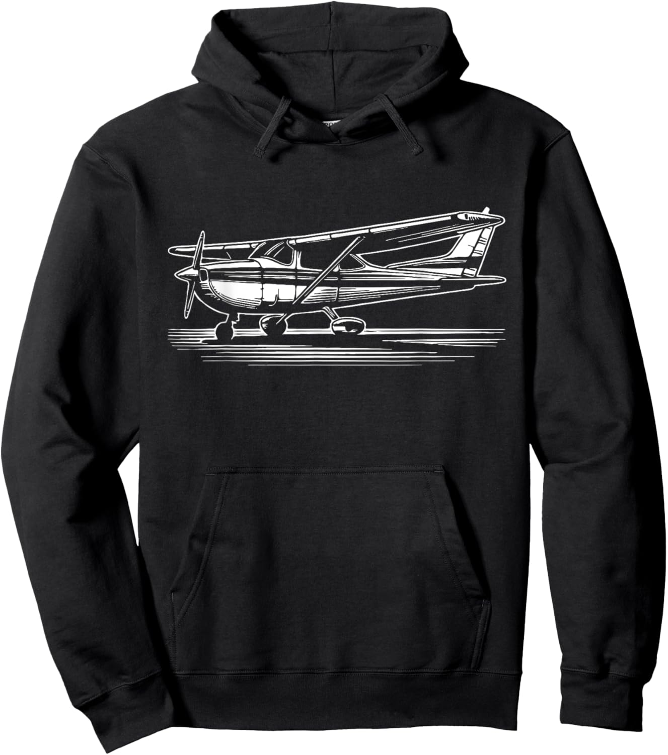 Pilot C172 Flying Airplane Over Mountains Hoodie - Hoodie | Black