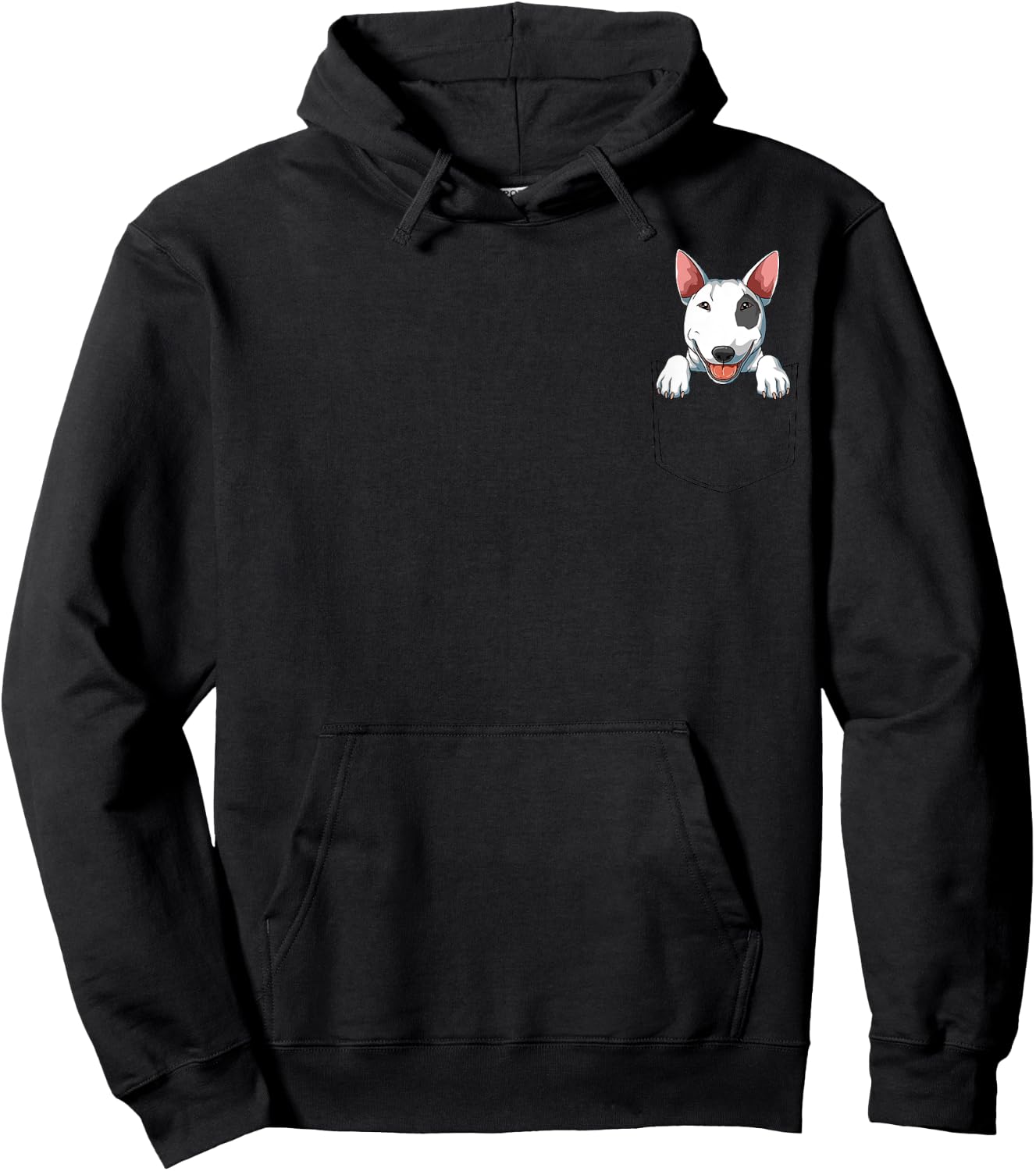 Bull Terrier Pocket Bull Terrier Peeking Out Pocket Hoodie - Hoodie | Black