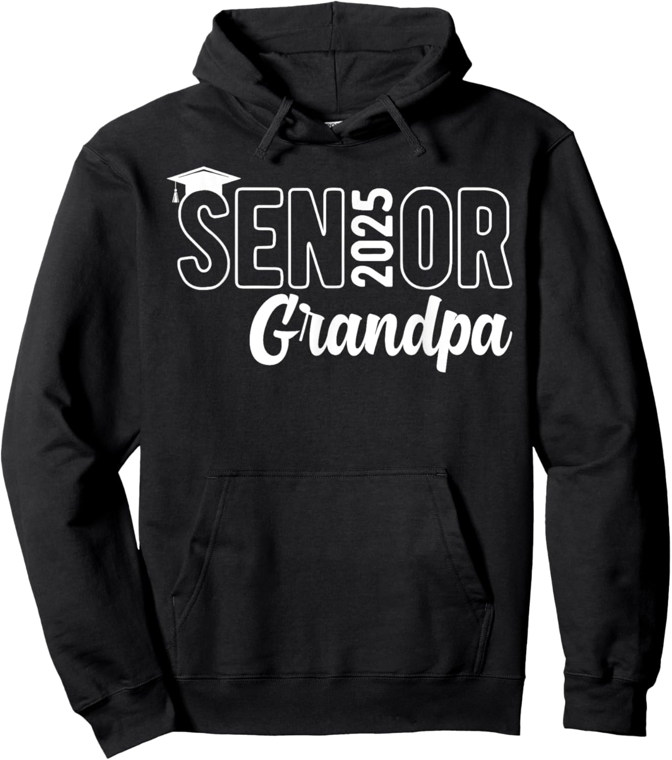 Proud Senior Grandpa 2025 Class Of 2025 Father's Day Hoodie - Hoodie | Black