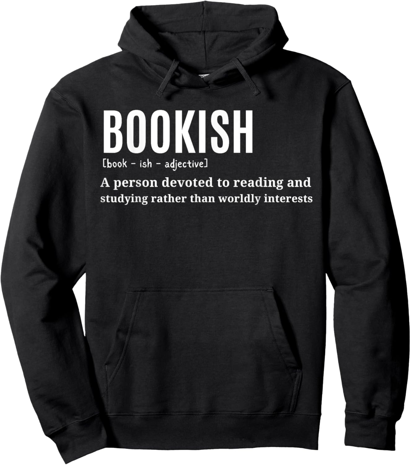 Bookish Definition Hilarious Bookworm Book Lover - Funny Reading Bookworm - -Adults - Black - Small - Short Sleeve Hoodie - Hoodie | Black