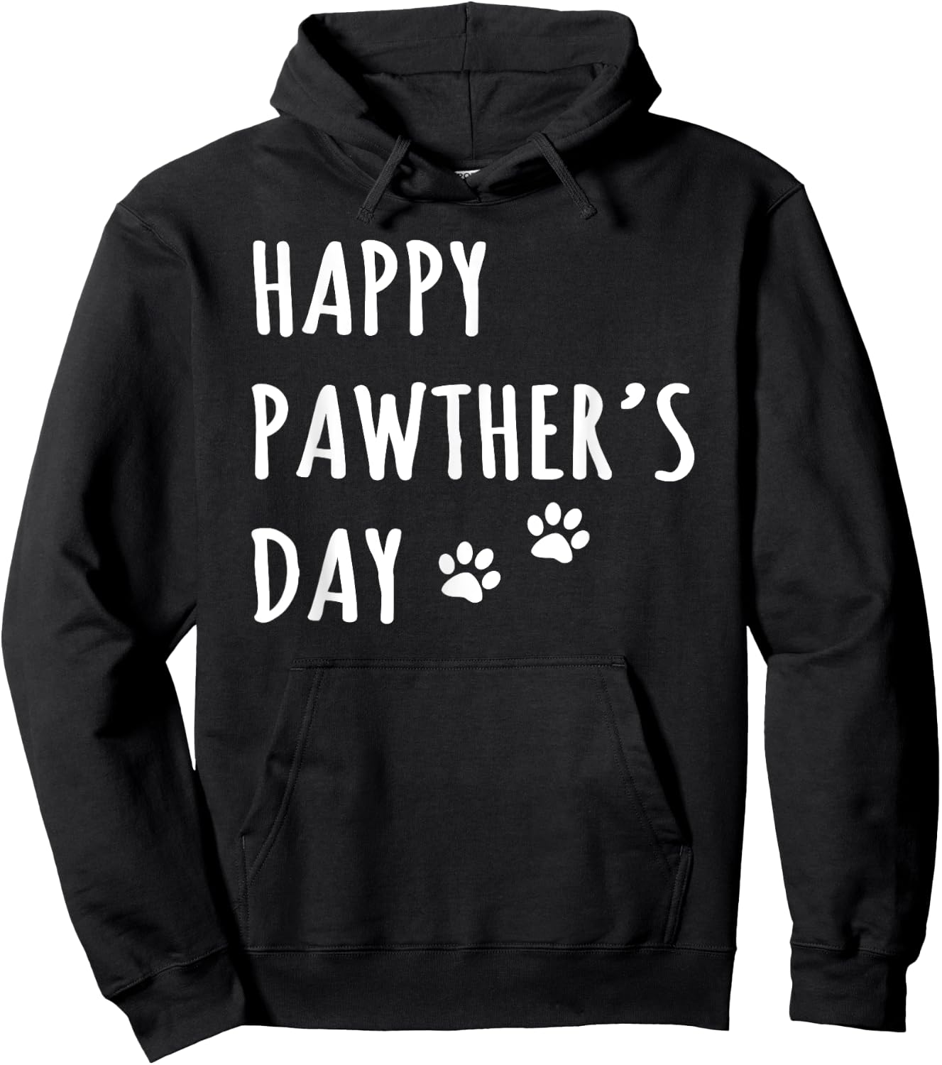 Happy Pawther's Day Funny Dog Dad Father Pet Owner Greeting Men Hoodie - Hoodie | Black