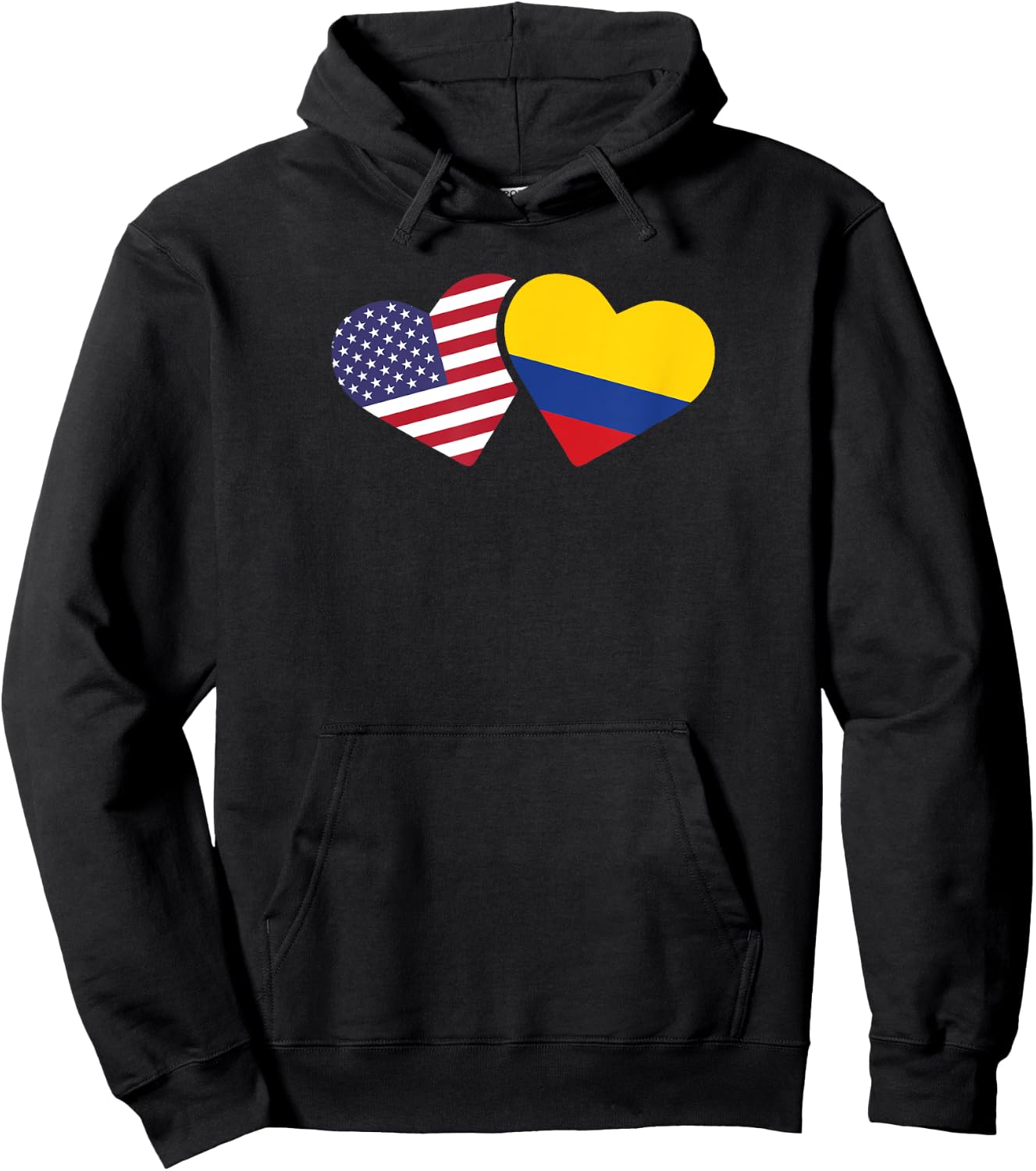 USA Colombia Flag Heart T Shirt Colombian American Love Gift Hoodie - Hoodie | Black