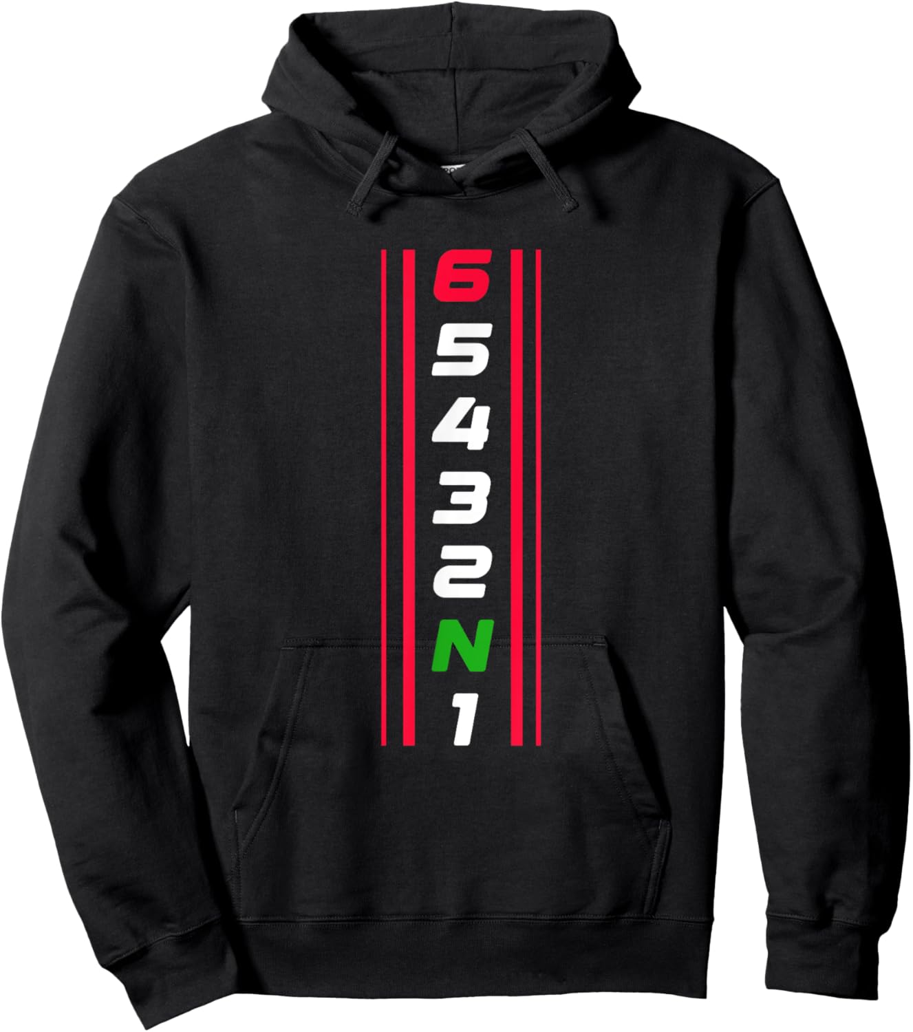 65432N1 Motorcycle Gear Shift Biker Motorcyclist Hoodie - Hoodie | Black