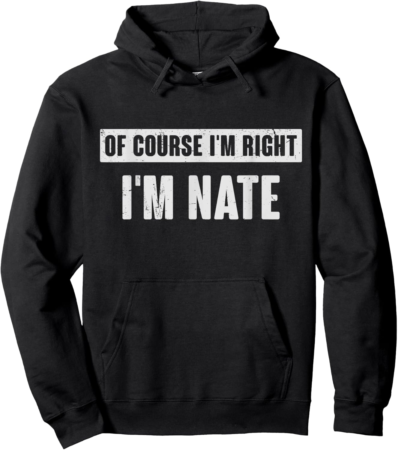 Of Course I'm Right I'm Nate - Funny Nate Name Gift Hoodie - Hoodie | Black