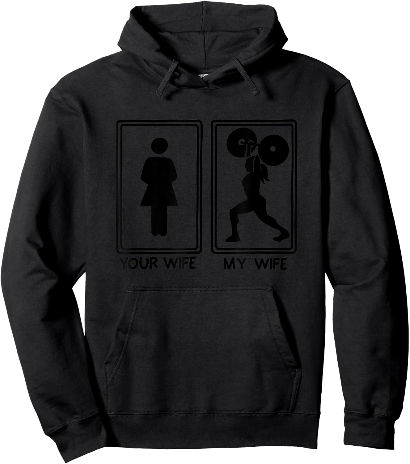 Funny Your Wife My | Cool Husband Gift Bodybuilding Workout Hoodie - Hoodie | Black
