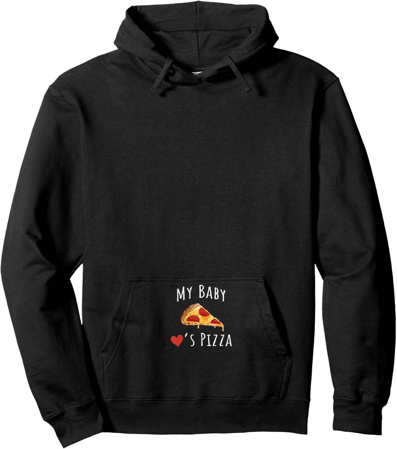 Baby Loves Pizza Pregnant Mom Pizza Belly Pregnancy Reveal Hoodie - Hoodie | Black