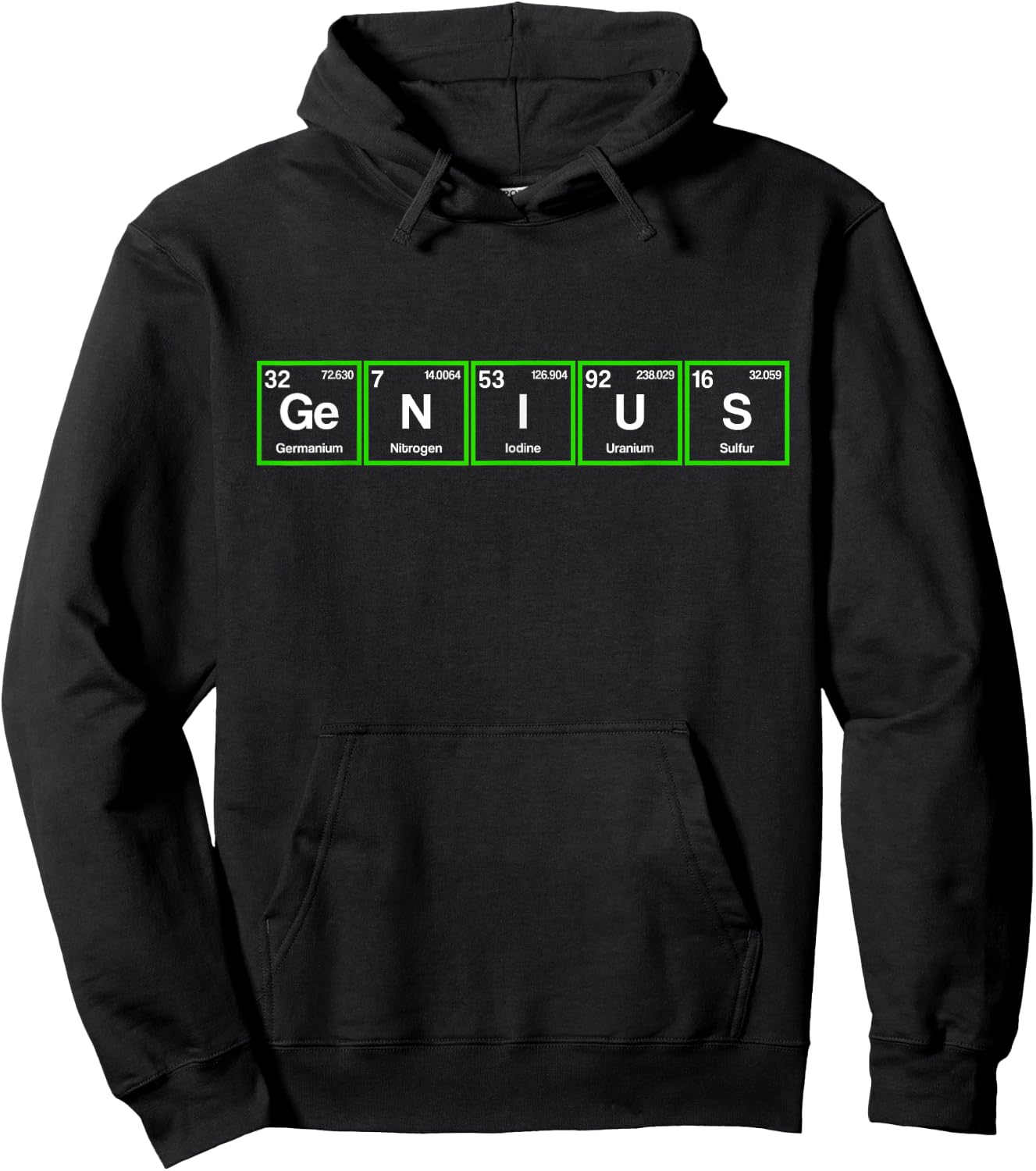 Genius Science Periodic Table Chemistry Teacher Nerd Women Girls Kids Hoodie - Hoodie | Black