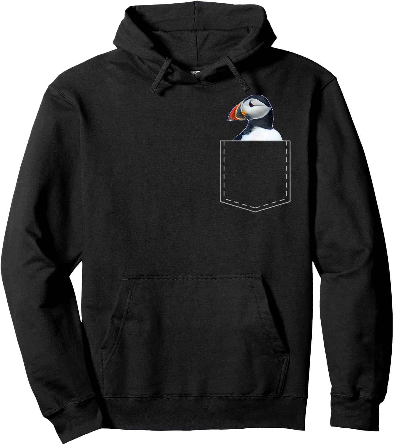 Federn der Vgel Funny Puffin for -Adults Black Cartoon Short Sleeve Classic Fit Pull On Hoodie - Hoodie | Black