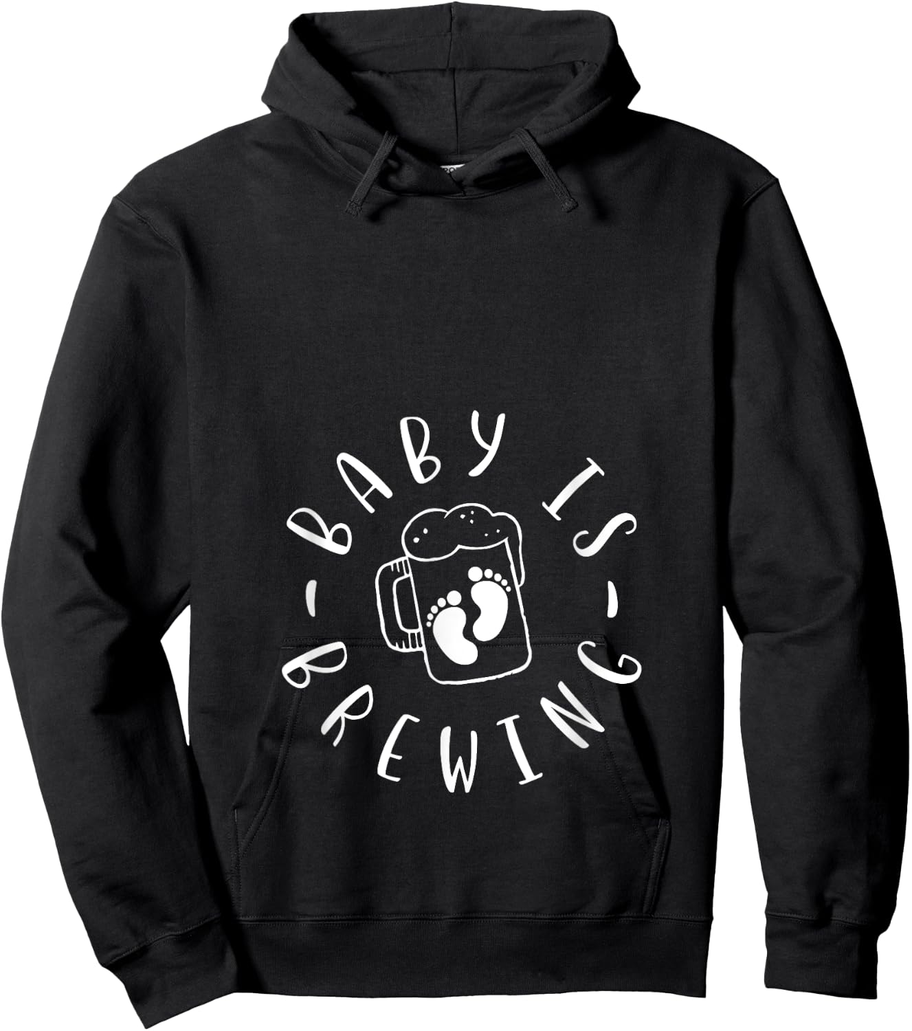 Baby Is Brewing Pregnancy Announcement Drinking Lady Hoodie - Hoodie | Black