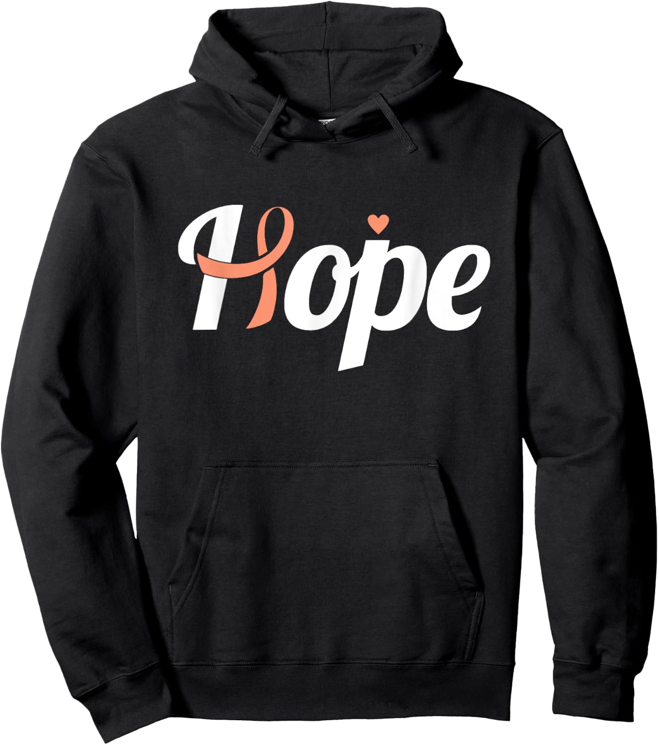 Endometrial Cancer Hope Uterine Cancer Ribbon Awareness Hoodie - Hoodie | Black
