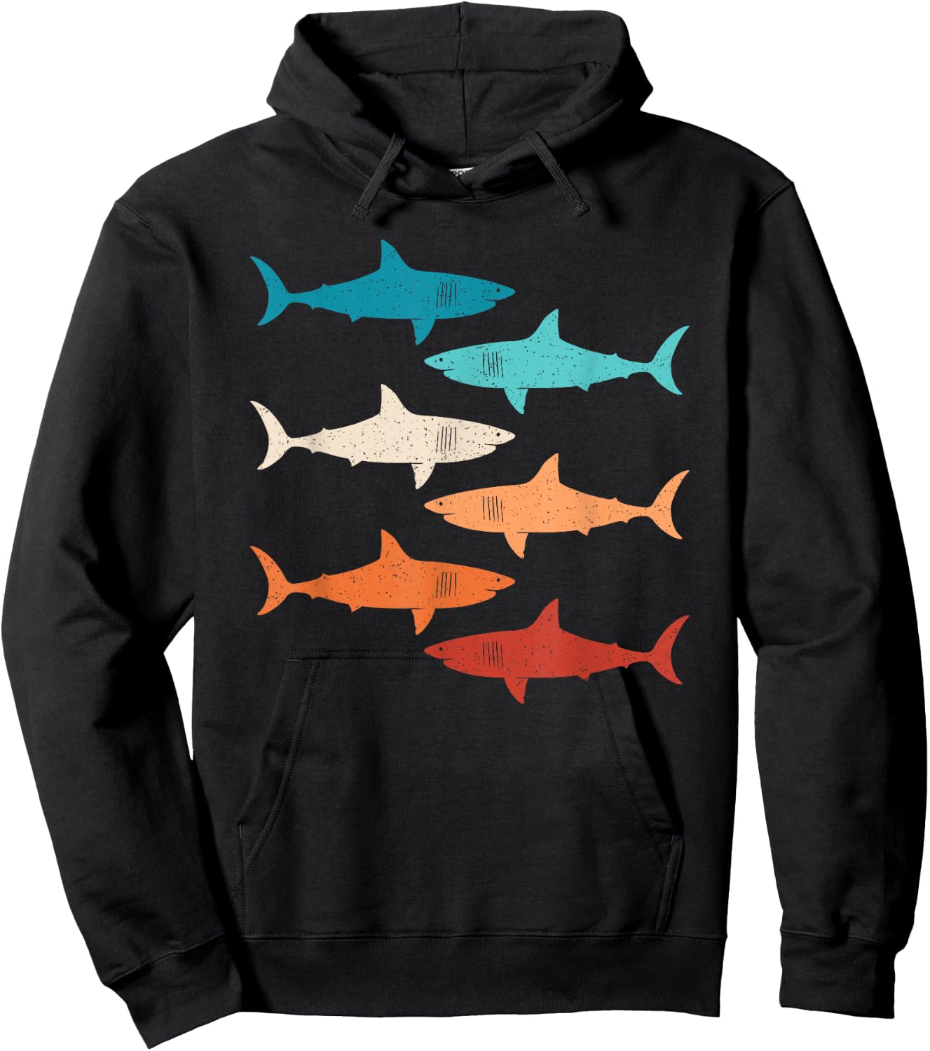 Shark Lover Ocean Animal Retro Marine Biology Men Women Hoodie - Hoodie | Black