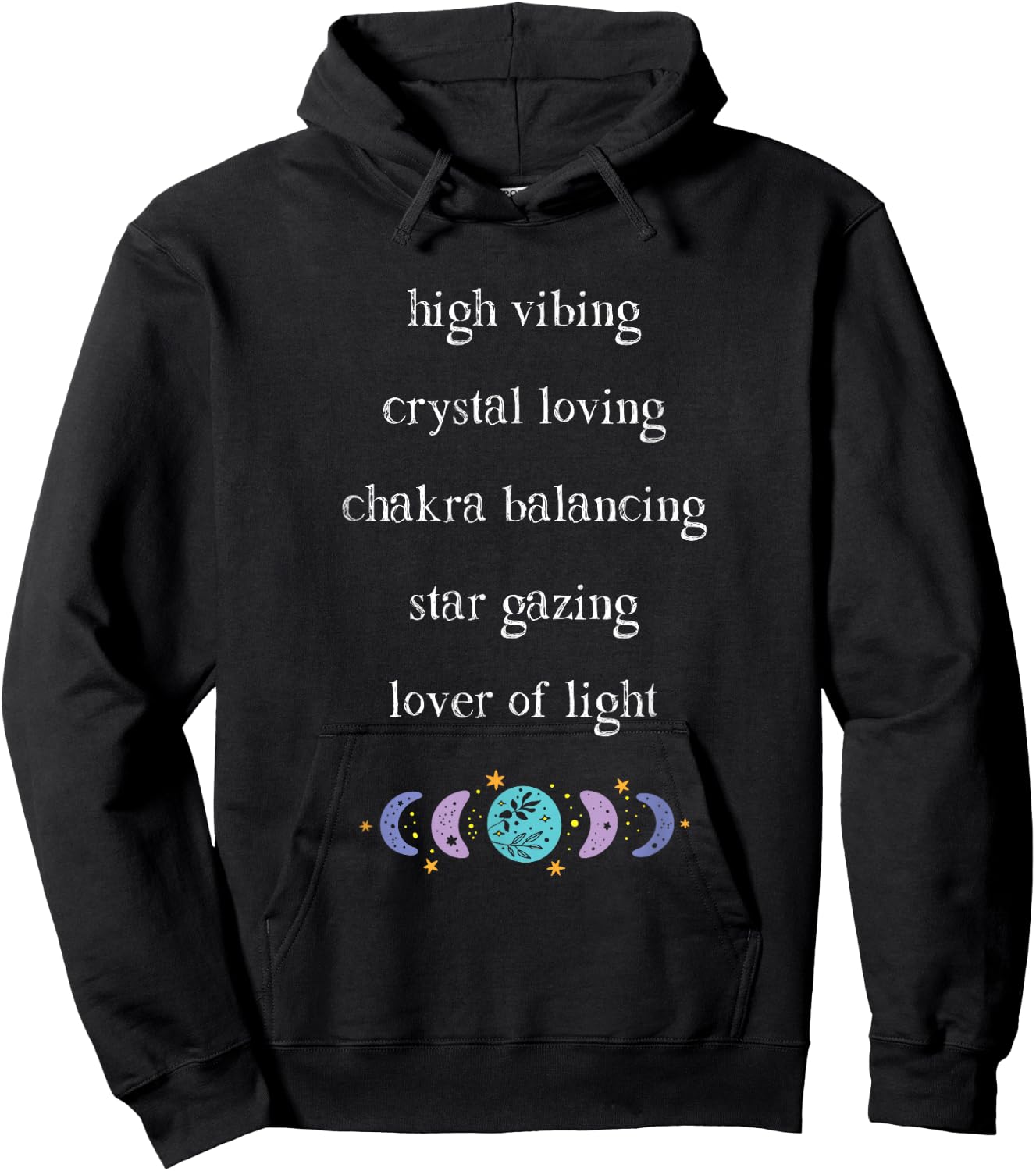 High Vibing Crystal Loving Chakra Balancing Spiritual Hoodie - Hoodie | Black