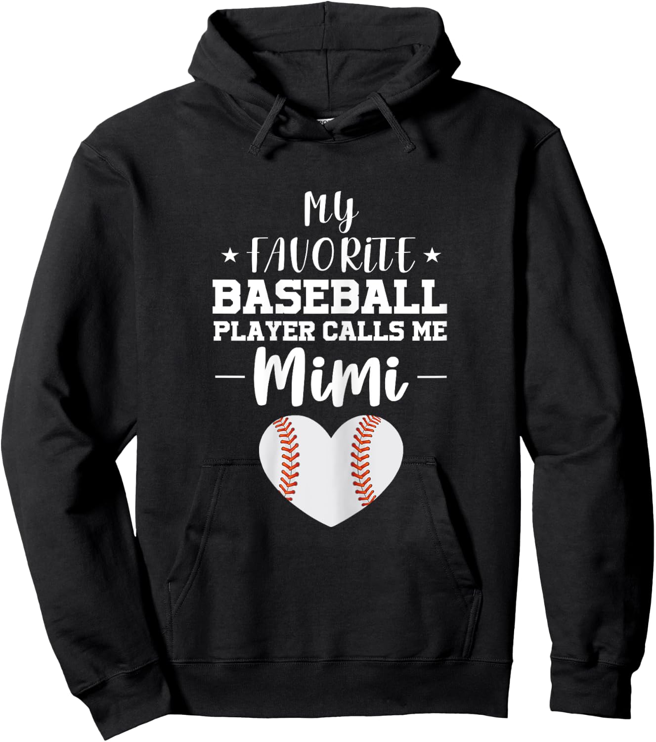My Favorite Baseball Player Calls Me Mimi Grandma Funny Hoodie - Hoodie | Black