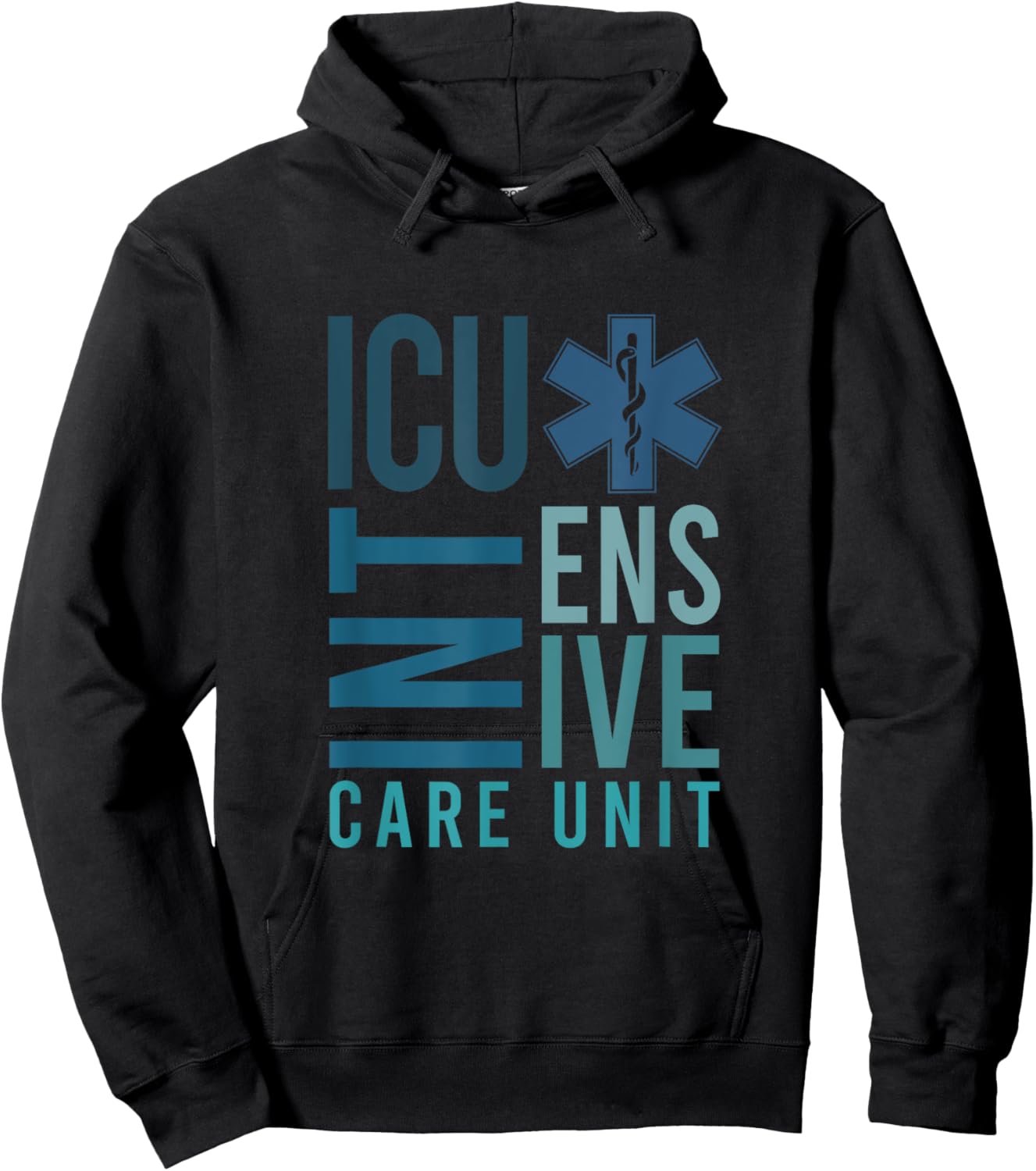 ICU Registered Nurse Intensive Care Unit RN Staff ICU Nurse Hoodie - Hoodie | Black