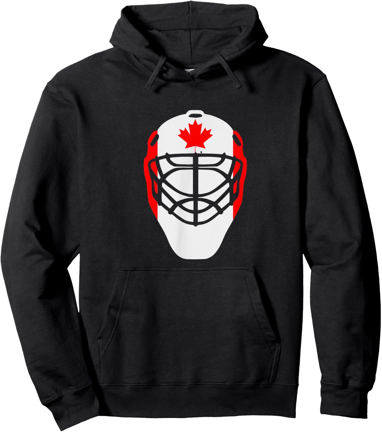Men Novelty Ice Hockey Goalie Mask Canada Flag Style Hoodie - Hoodie | Black