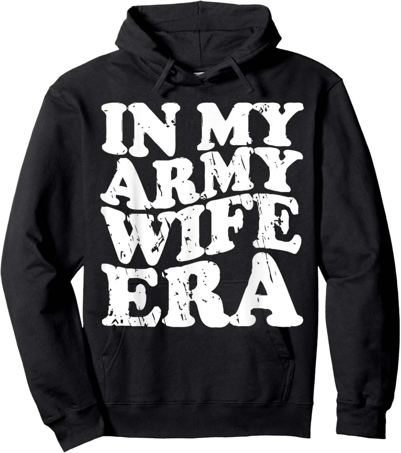 Funny Retro Military In my Army Wife Era Army Wife Hoodie - Hoodie | Black