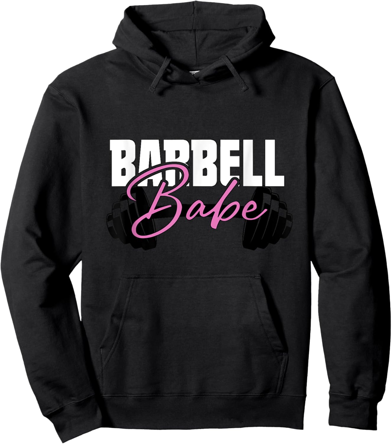 Cute Barbell Babe Gym Workout Women's Weight Lifting Gear Hoodie - Hoodie | Black