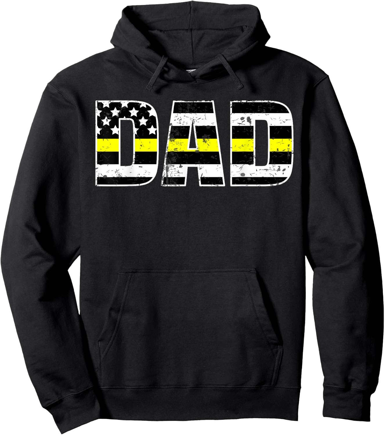 Dispatcher Dad Shirt Thin Line In Gold Daddy Father Shirt Hoodie - Hoodie | Black