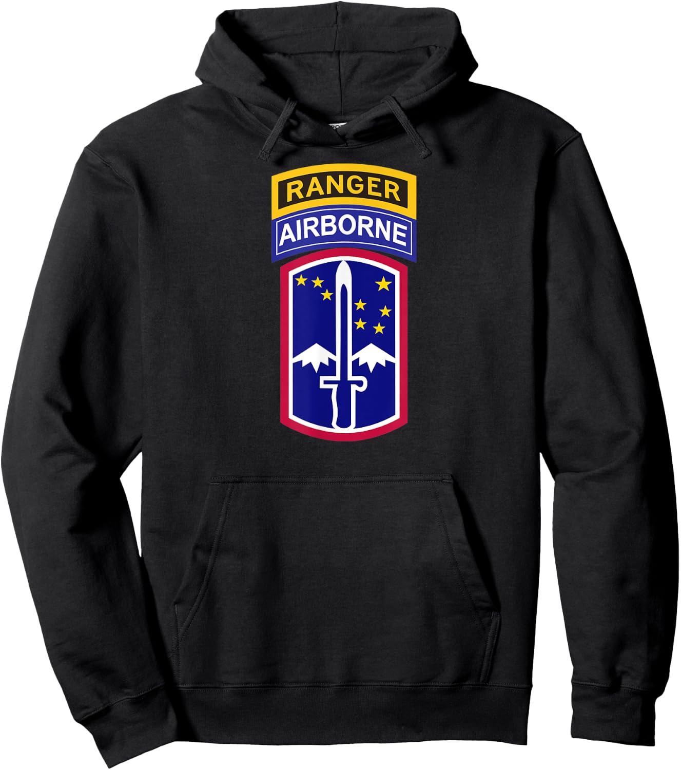 172nd Infantry Patch - Airborne and Ranger Tab Hoodie - Hoodie | Black